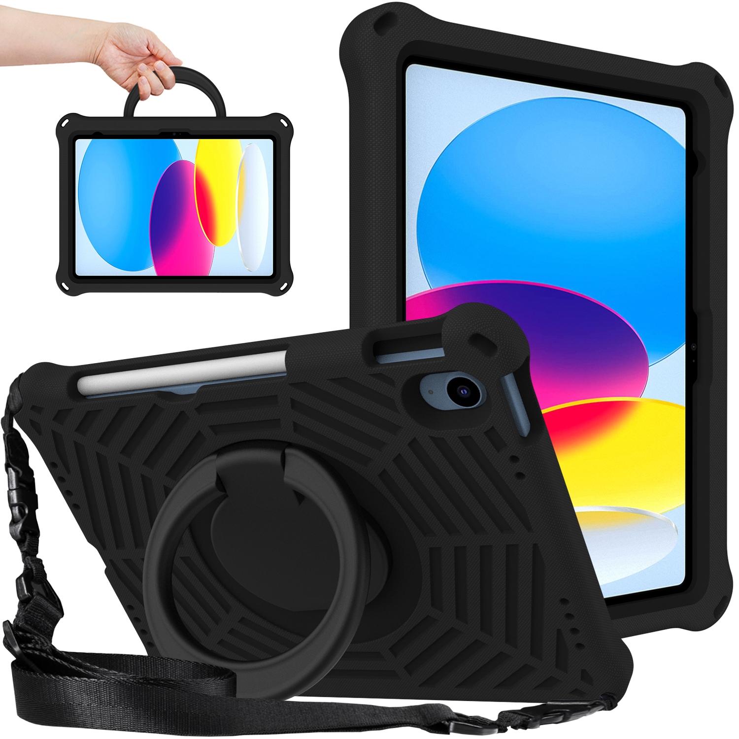 For iPad 10th Gen 10.9 2022 Spider King Silicone Protective Tablet Case(Black) For iPad 10th Gen 10.9 2022 Spider King Silicone Protective Tablet Case(Black)