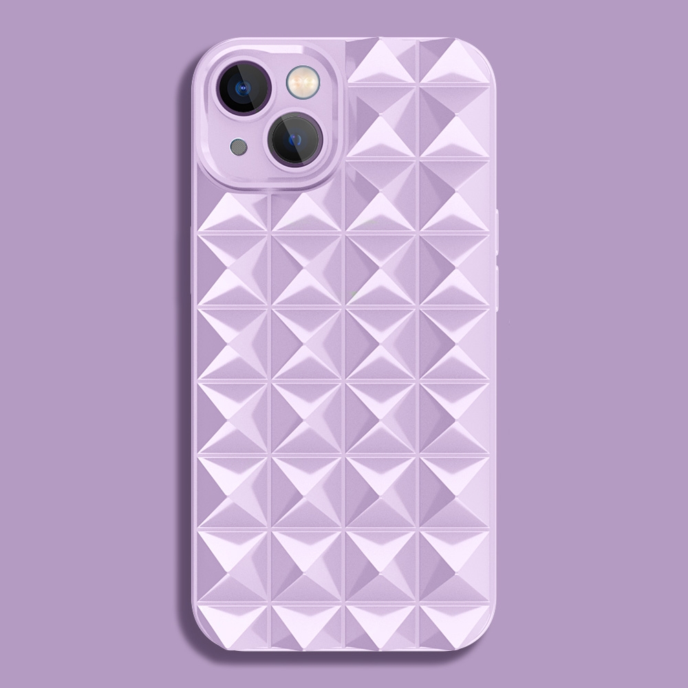 For iPhone 14 Riveted Smooth TPU Phone Case with Lens Film(Purple) For iPhone 14 Riveted Smooth TPU Phone Case with Lens Film(Purple)