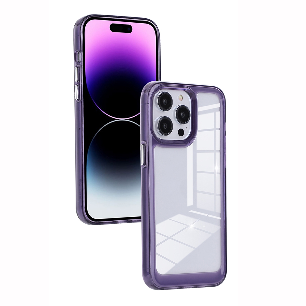 For iPhone 11 Clear Color TPU Space Acrylic Phone Case(Purple) For iPhone 11 Clear Color TPU Space Acrylic Phone Case(Purple)