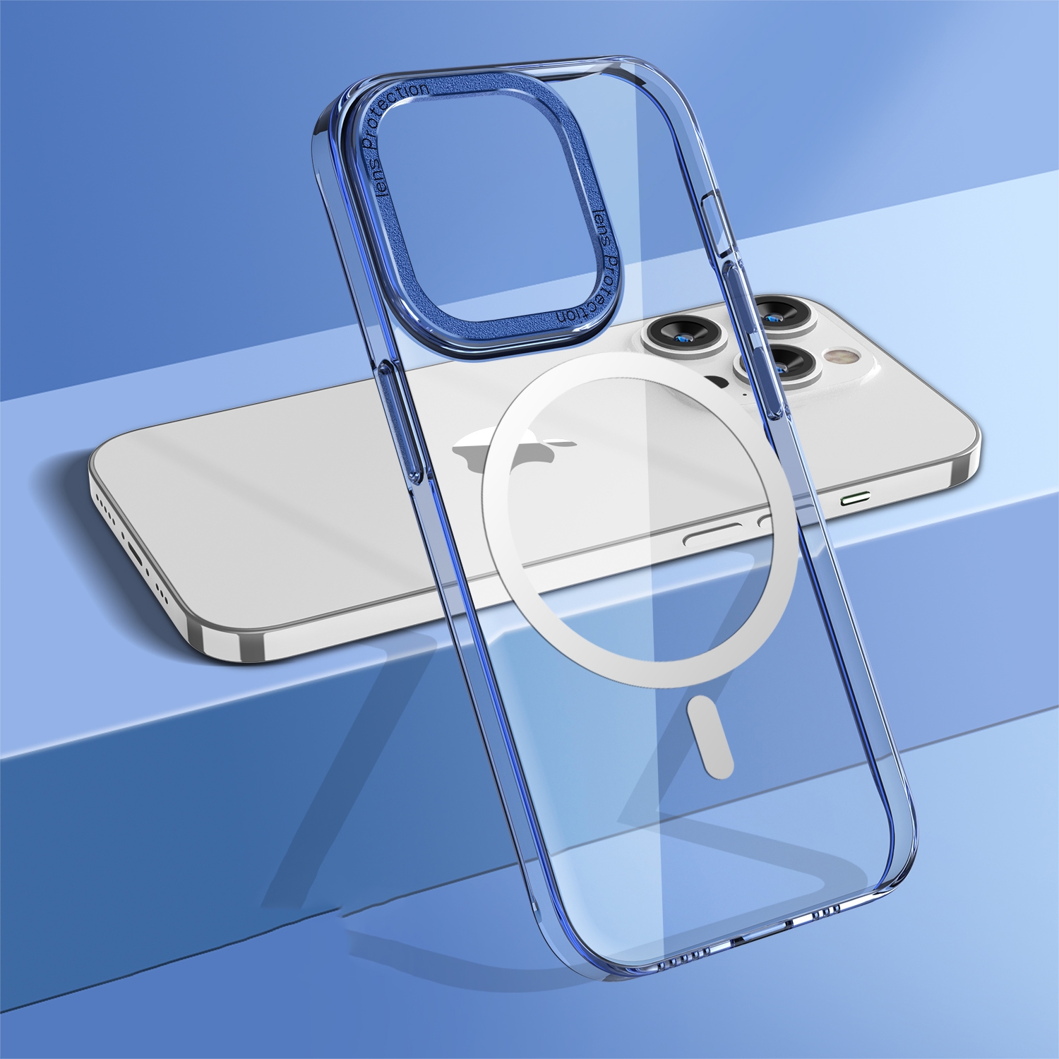 For iPhone 13 Pro wlons Crystal Clear MagSafe Phone Case(Sierra Blue) For iPhone 13 Pro wlons Crystal Clear MagSafe Phone Case(Sierra Blue)
