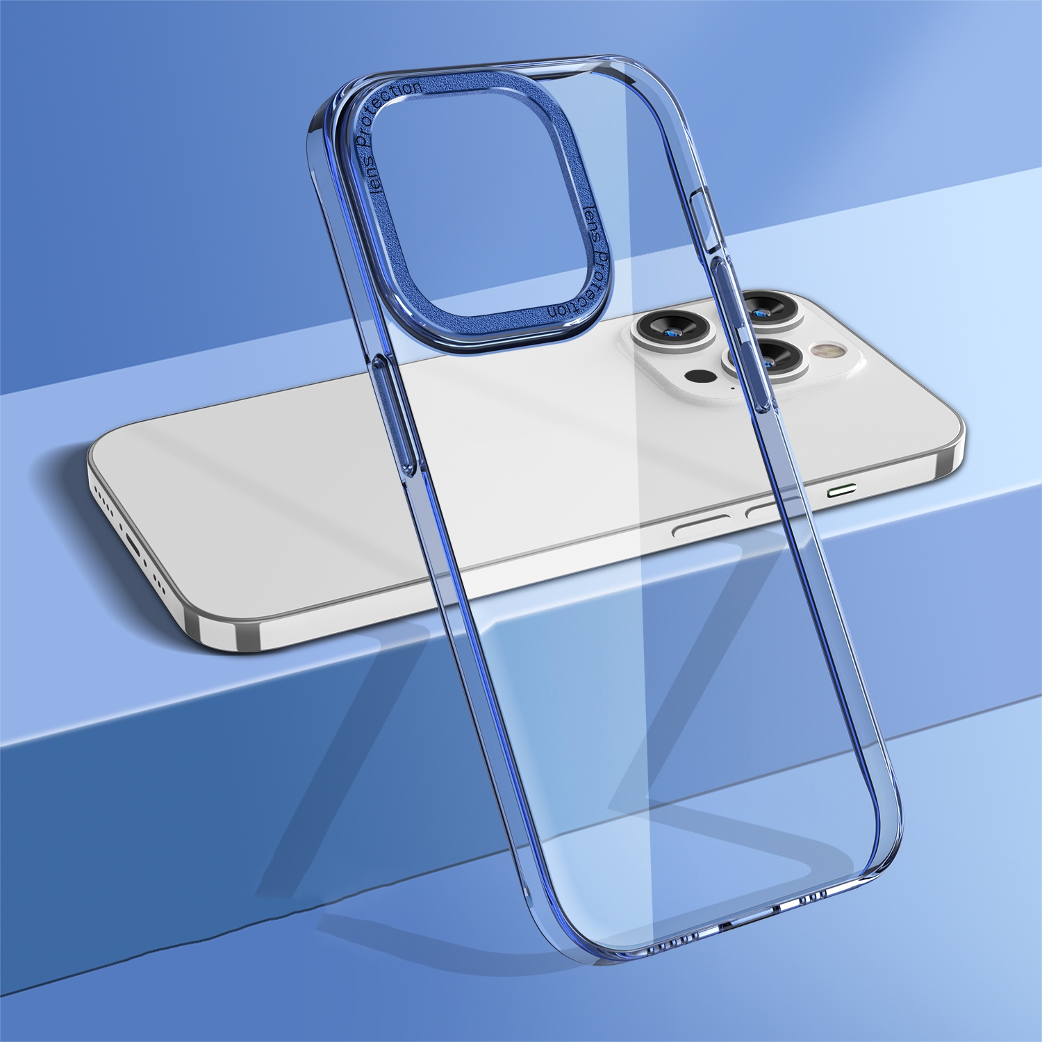 For iPhone 13 Pro Max wlons Crystal Clear Phone Case(Sierra Blue) For iPhone 13 Pro Max wlons Crystal Clear Phone Case(Sierra Blue)