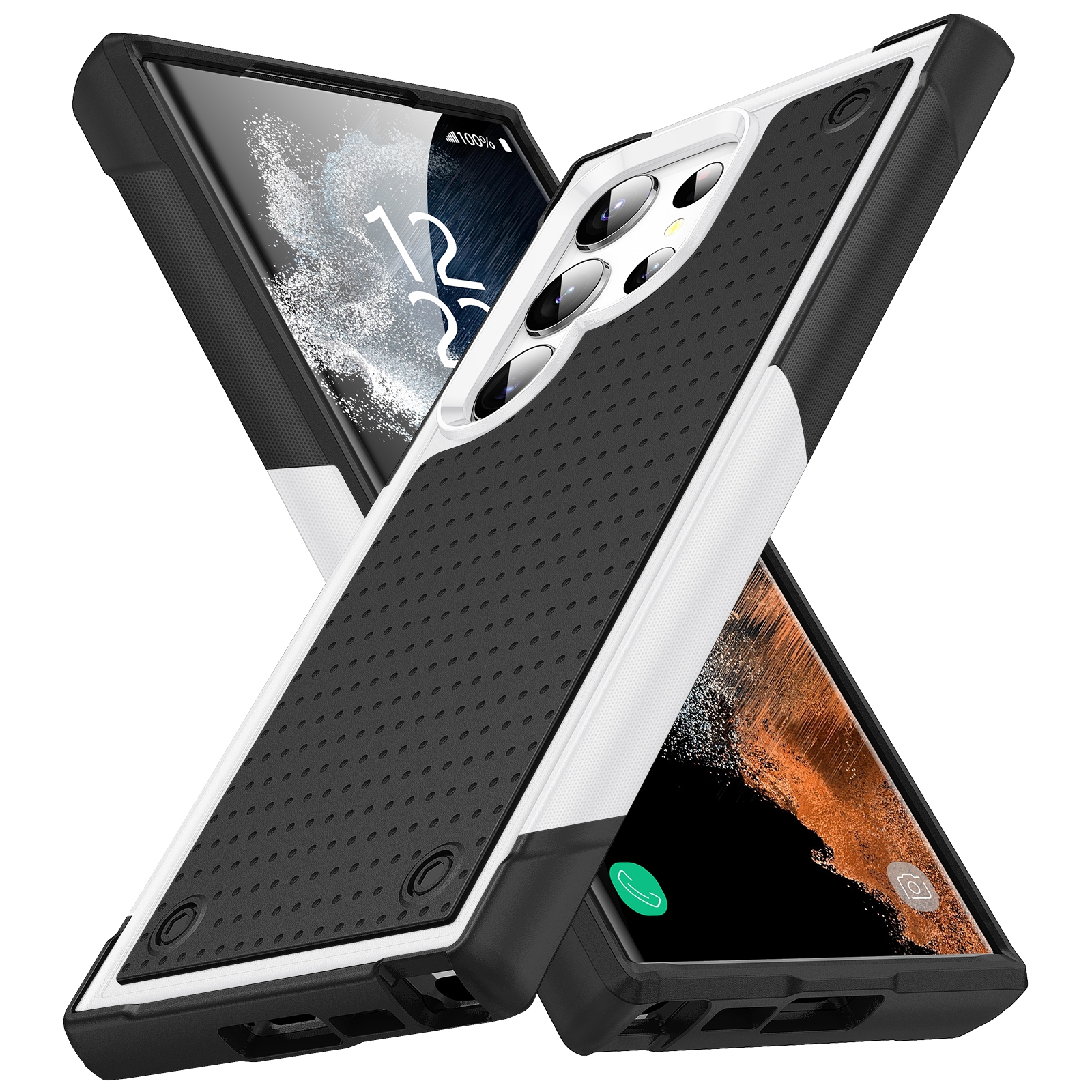 For Samsung Galaxy S23 Ultra 5G PC + TPU Shockproof Protective Phone Case(White+Black) For Samsung Galaxy S23 Ultra 5G PC + TPU Shockproof Protective Phone Case(White+Black)