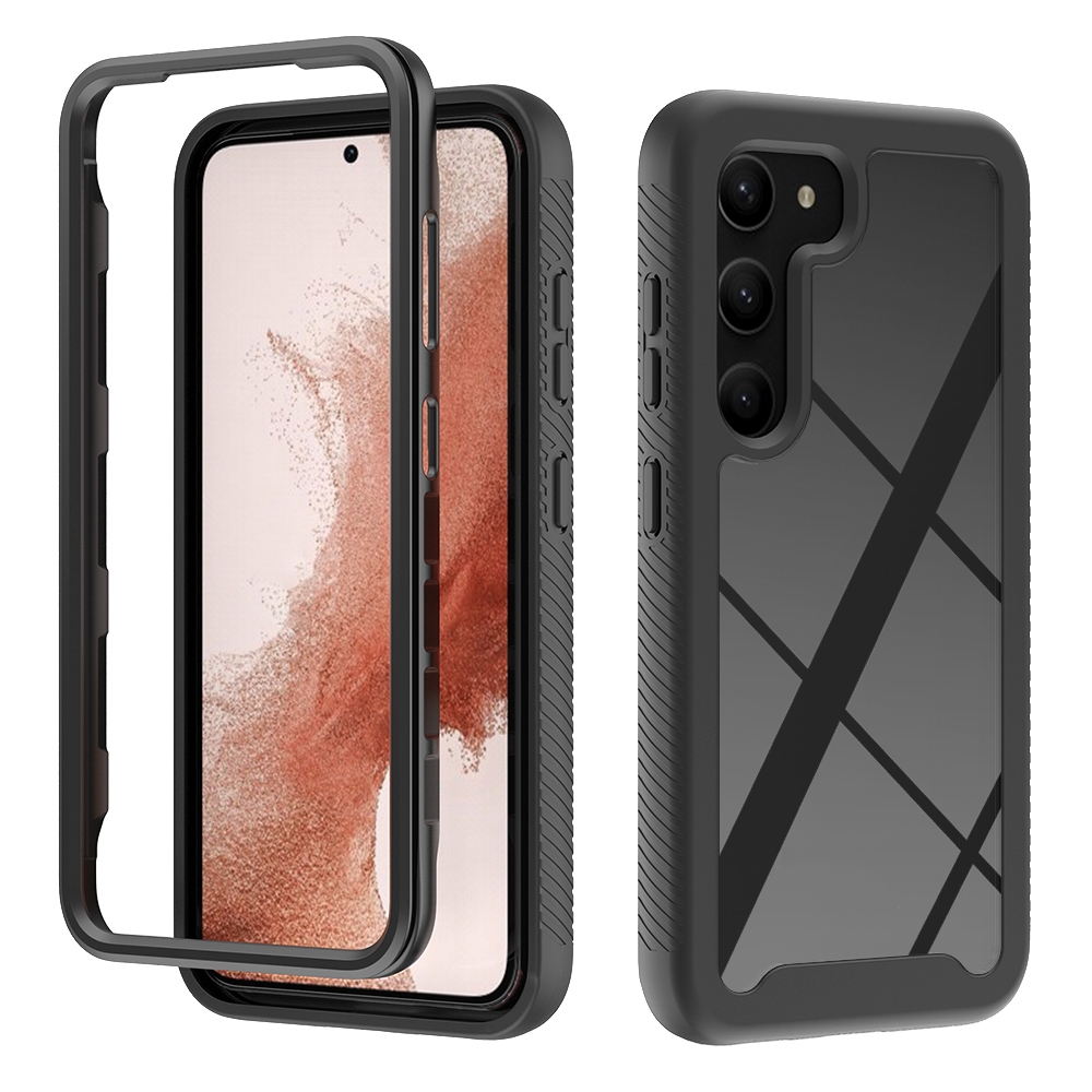 For Samsung Galaxy S23 5G Two-layer Integrated Transparent TPU + PC Protective Phone Case(Black) For Samsung Galaxy S23 5G Two-layer Integrated Transparent TPU + PC Protective Phone Case(Black)