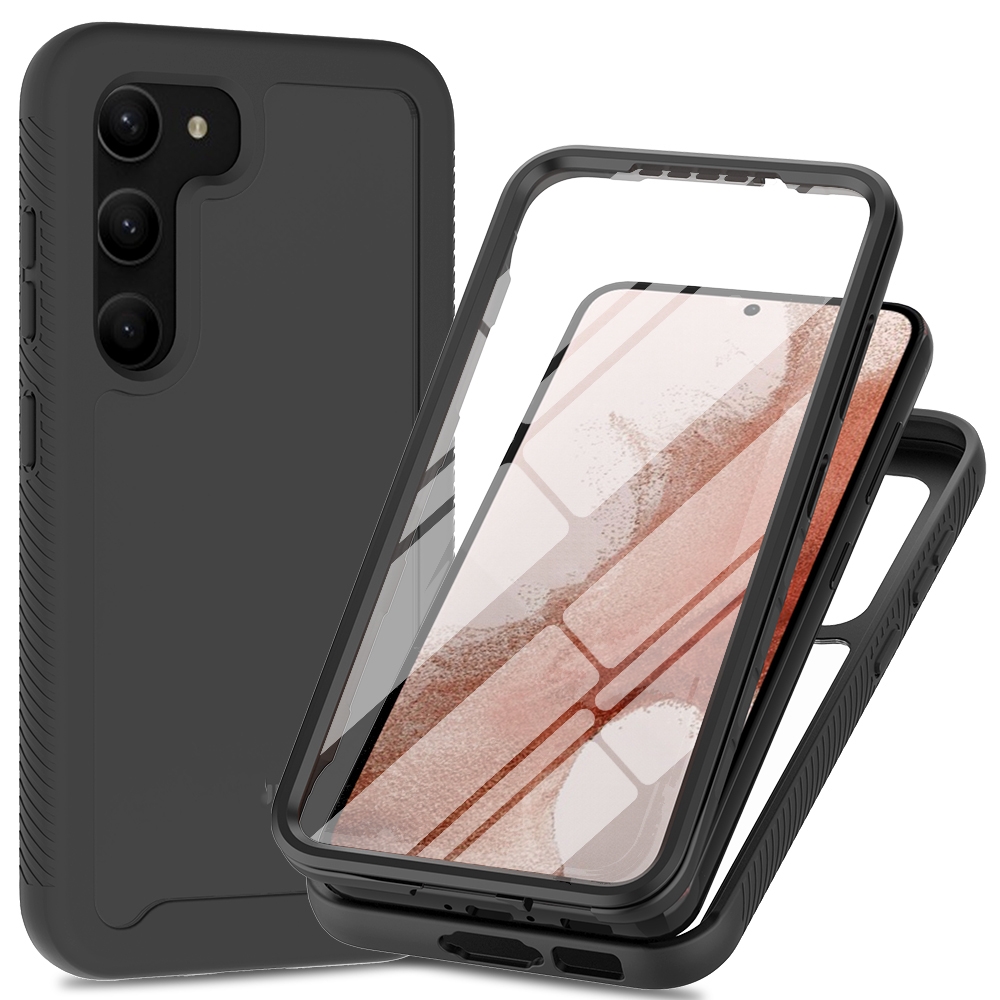 For Samsung Galaxy S23 5G Two-layer Integrated Transparent TPU + PC + PET Protective Phone Case(Black) For Samsung Galaxy S23 5G Two-layer Integrated Transparent TPU + PC + PET Protective Phone Case(Black)