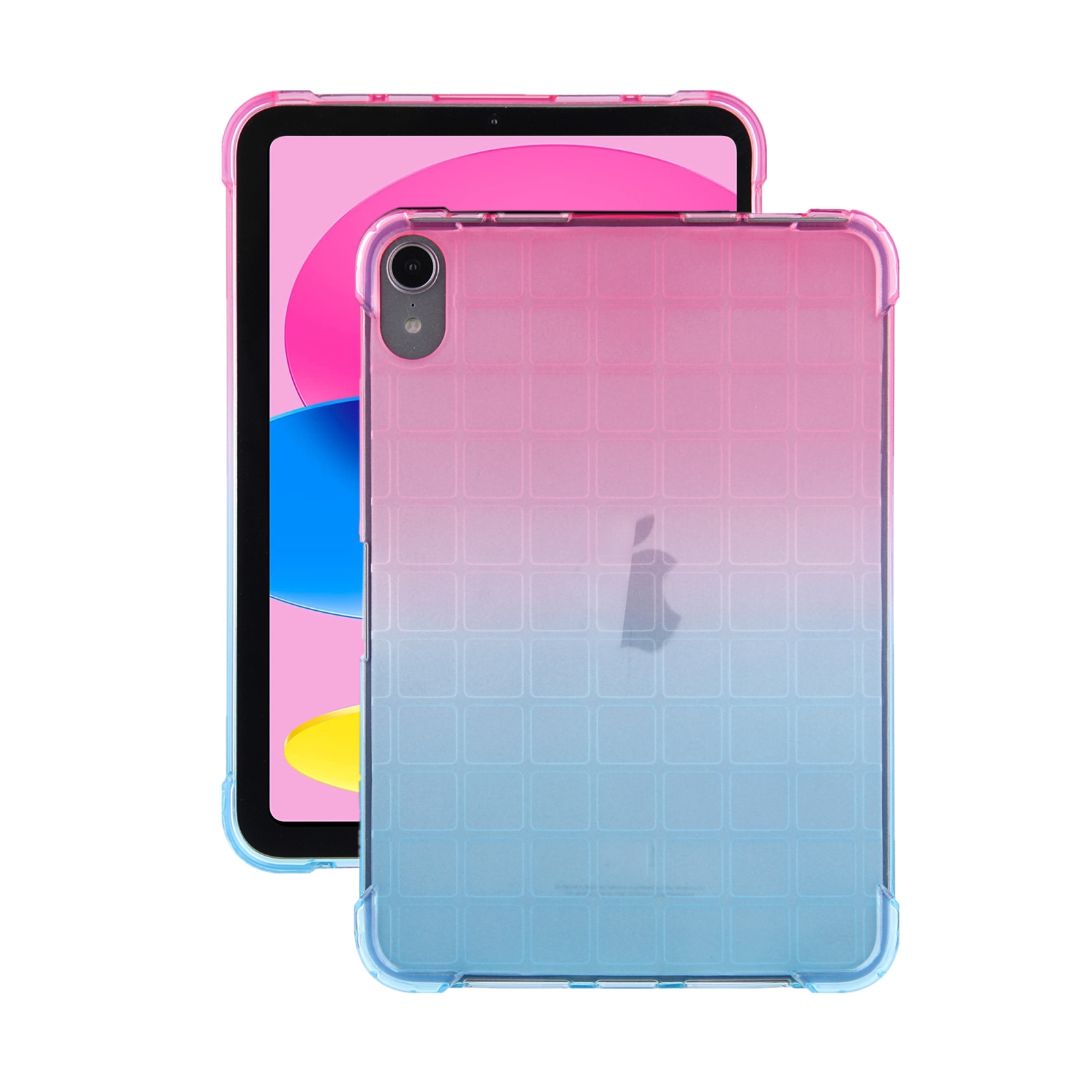 For iPad 10th Gen 10.9 2022 Square Gradient TPU Tablet Case(Pink Gradient Green) For iPad 10th Gen 10.9 2022 Square Gradient TPU Tablet Case(Pink Gradient Green)