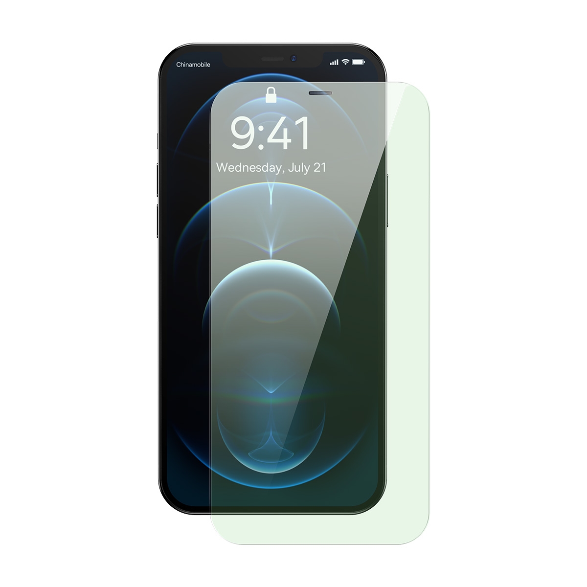 For iPhone 12 Pro Max Baseus 0.3mm Eye-Protection Crystal Tempered Glass Screen Protector with Dust Filter