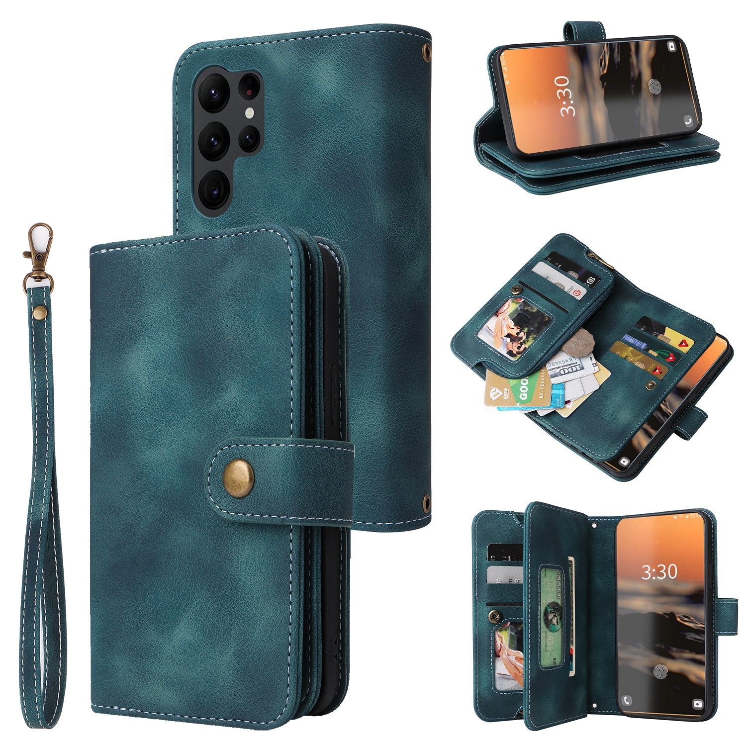 For Samsung Galaxy S23 Ultra 5G Multifunctional Card Slot Zipper Wallet Leather Phone Case(Blue) For Samsung Galaxy S23 Ultra 5G Multifunctional Card Slot Zipper Wallet Leather Phone Case(Blue)