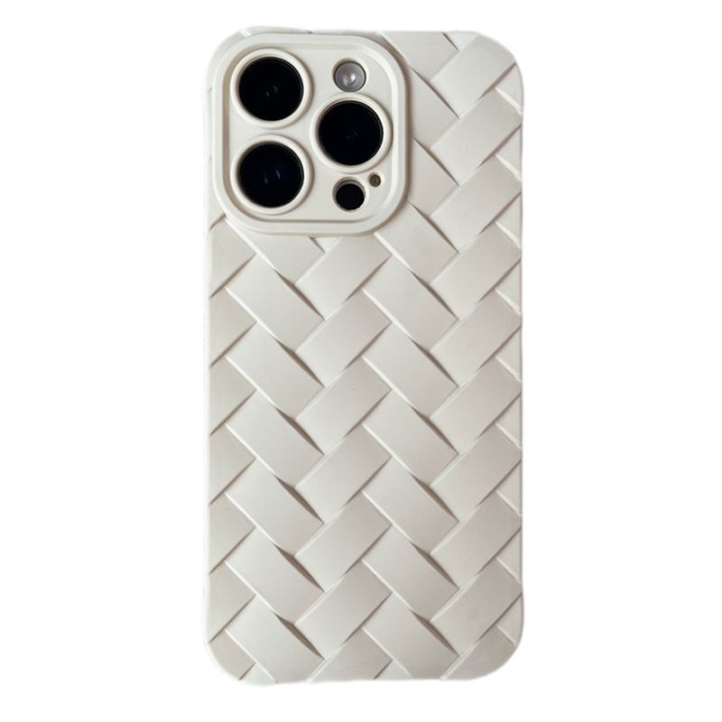 For iPhone 14 Plus Vintage Braided Texture Skin Phone Case(White) For iPhone 14 Plus Vintage Braided Texture Skin Phone Case(White)