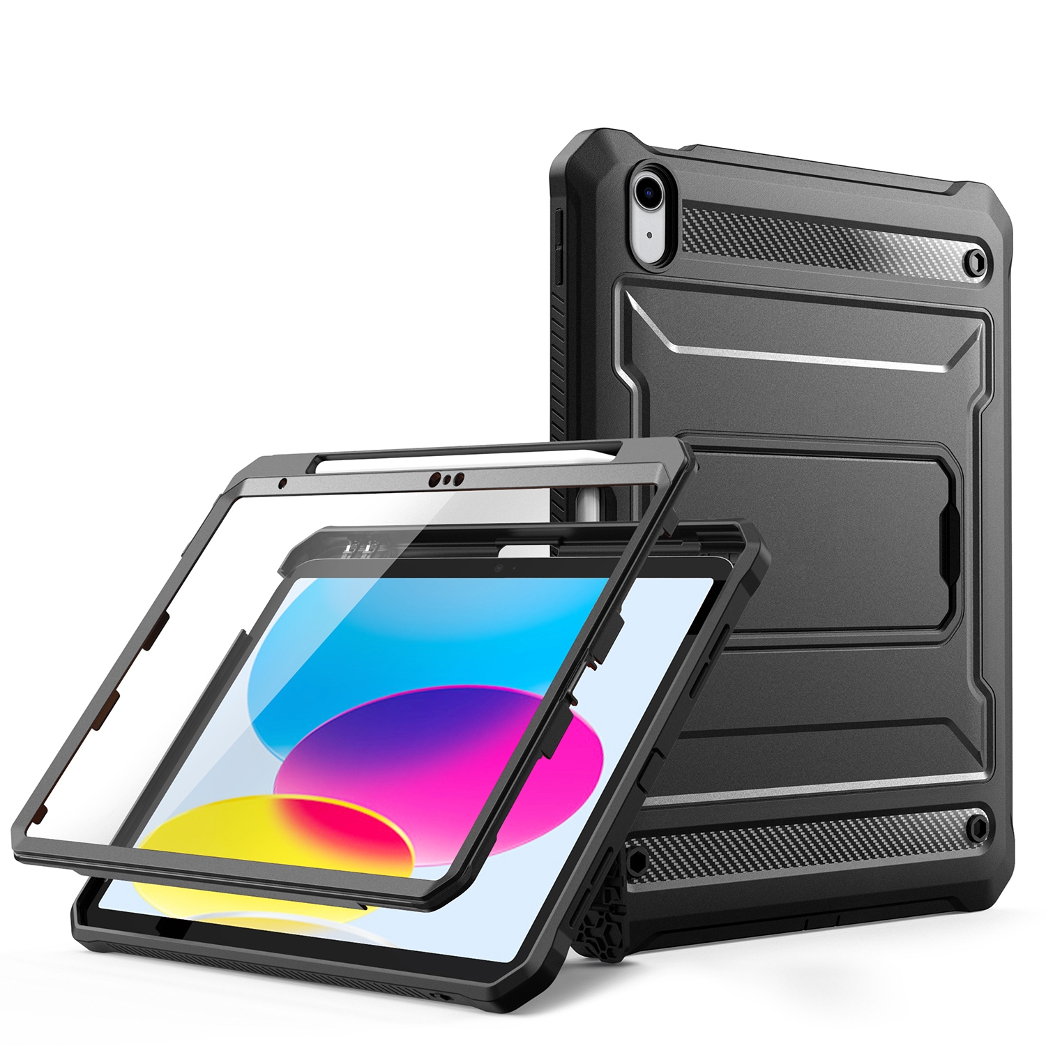 For iPad 10th Gen 10.9 2022 Explorer Tablet Protective Case with Pen Slot(Black) For iPad 10th Gen 10.9 2022 Explorer Tablet Protective Case with Pen Slot(Black)