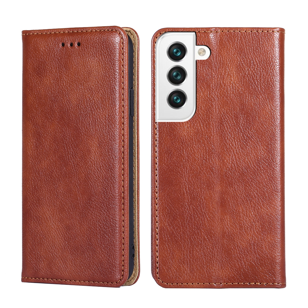 For Samsung Galaxy S23 5G Gloss Oil Solid Color Magnetic Leather Phone Case(Brown) For Samsung Galaxy S23 5G Gloss Oil Solid Color Magnetic Leather Phone Case(Brown)