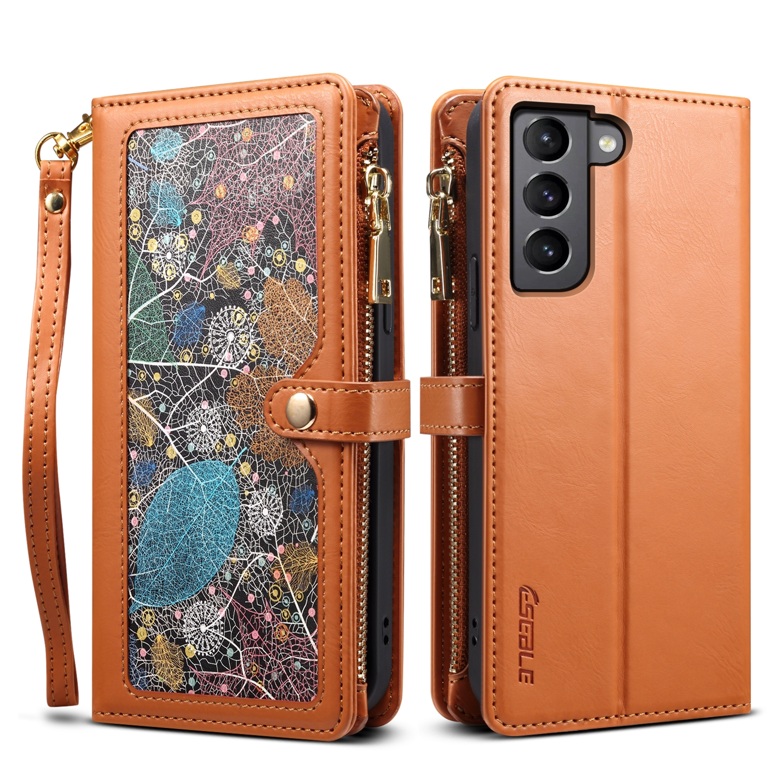 For Samsung Galaxy S22 5G ESEBLE Star Series Lanyard Zipper Wallet RFID Leather Case(Brown) For Samsung Galaxy S22 5G ESEBLE Star Series Lanyard Zipper Wallet RFID Leather Case(Brown)