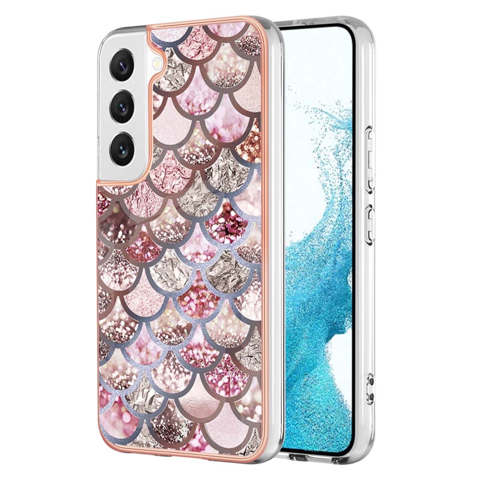 For Samsung Galaxy S23+ 5G Electroplating IMD TPU Phone Case(Pink Scales) For Samsung Galaxy S23+ 5G Electroplating IMD TPU Phone Case(Pink Scales)