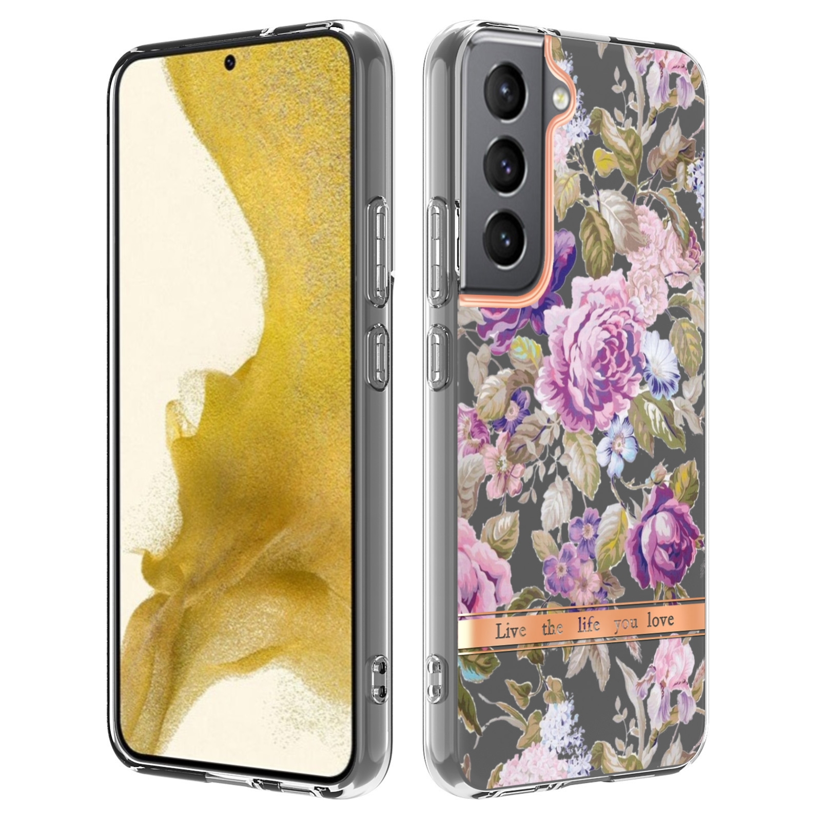 For Samsung Galaxy S23+ 5G Flowers and Plants Series IMD TPU Phone Case(Purple Peony) For Samsung Galaxy S23+ 5G Flowers and Plants Series IMD TPU Phone Case(Purple Peony)