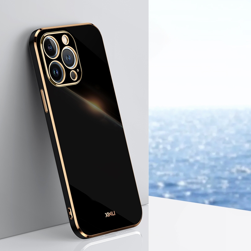 For iPhone 13 Pro Max XINLI Straight Edge 6D Electroplate TPU Phone Case(Black) For iPhone 13 Pro Max XINLI Straight Edge 6D Electroplate TPU Phone Case(Black)