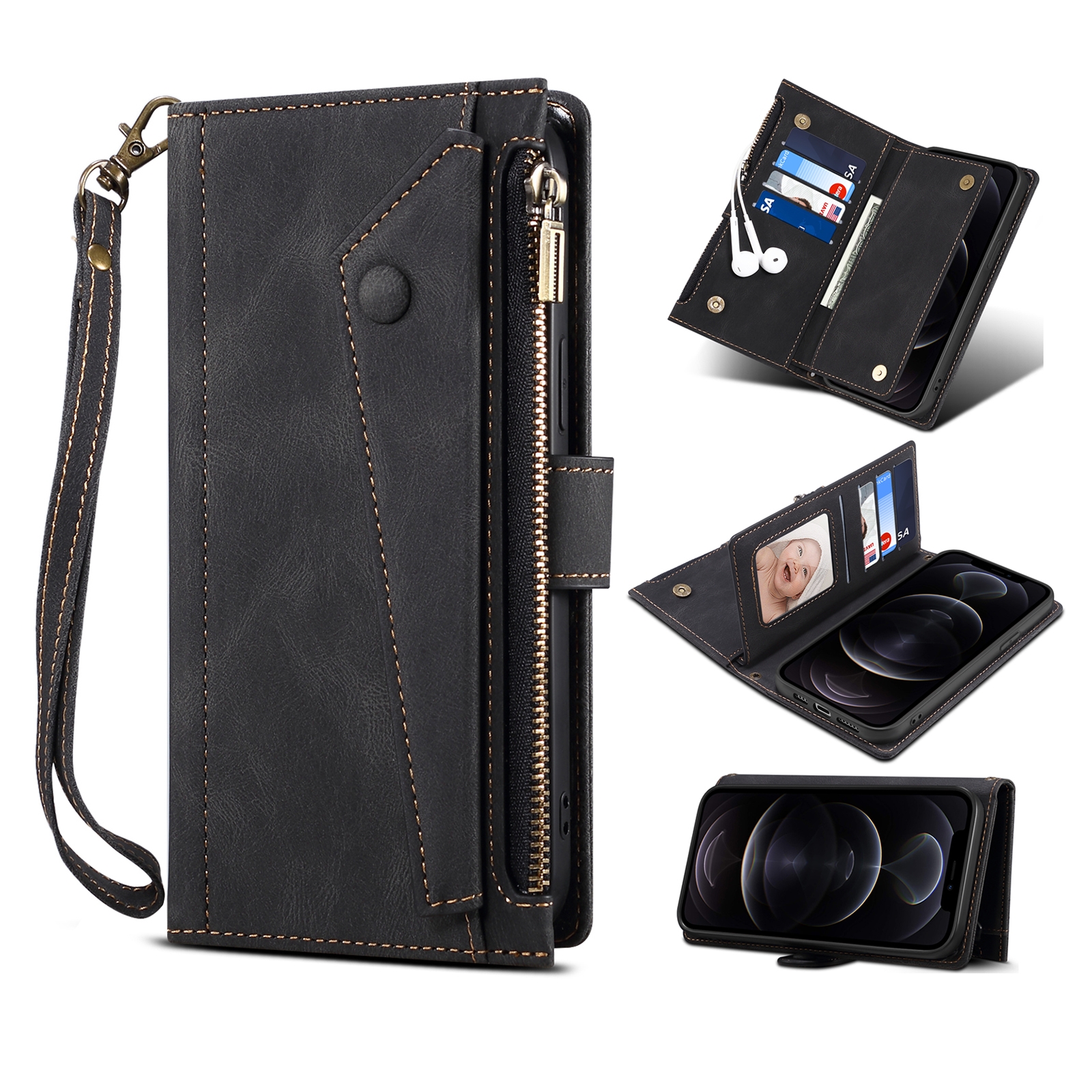 For Samsung Galaxy S23+ 5G Retro Frosted Leather Phone Case(Black) For Samsung Galaxy S23+ 5G Retro Frosted Leather Phone Case(Black)