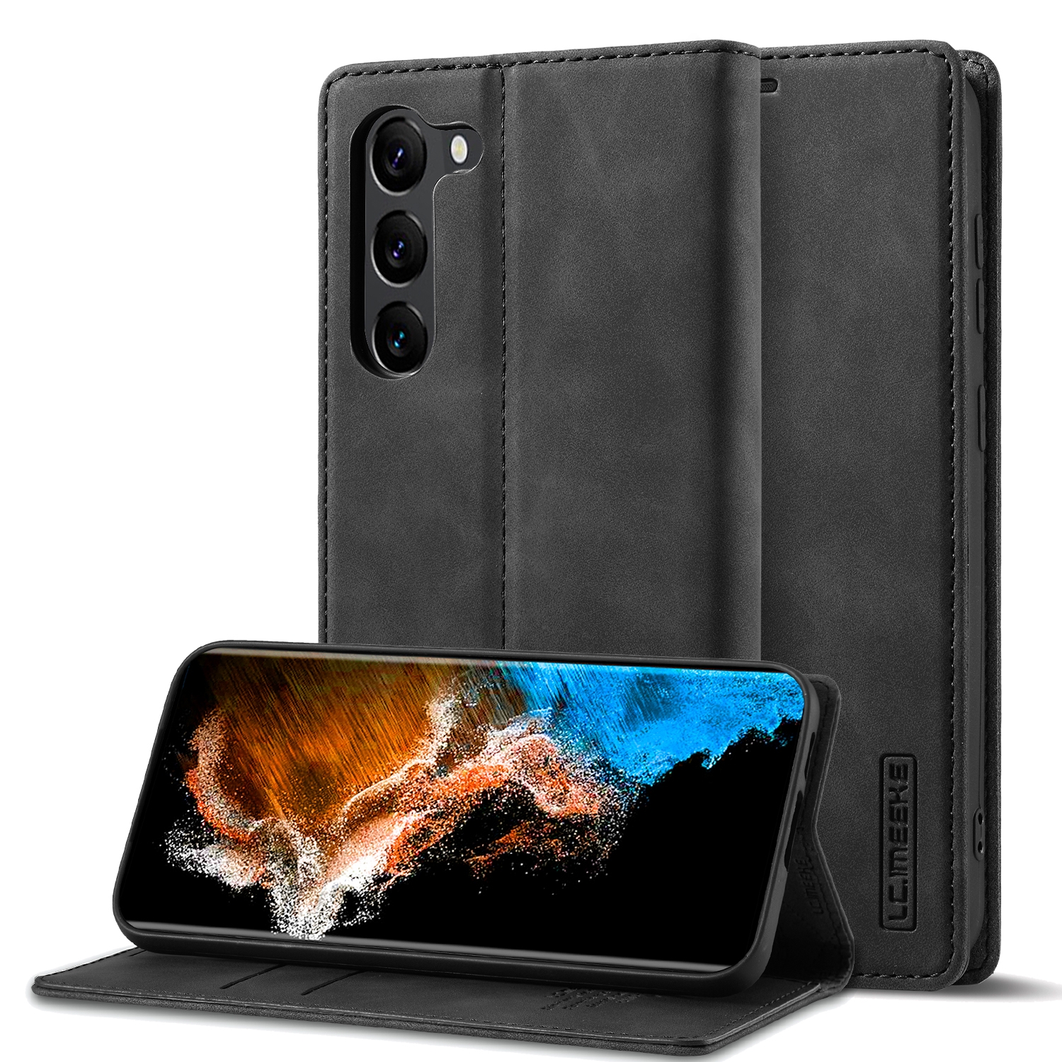 For Samsung Galaxy S23+ 5G LC.IMEEKE Strong Magnetism Ultra-thin Matte Leather Phone Case(Black) For Samsung Galaxy S23+ 5G LC.IMEEKE Strong Magnetism Ultra-thin Matte Leather Phone Case(Black)