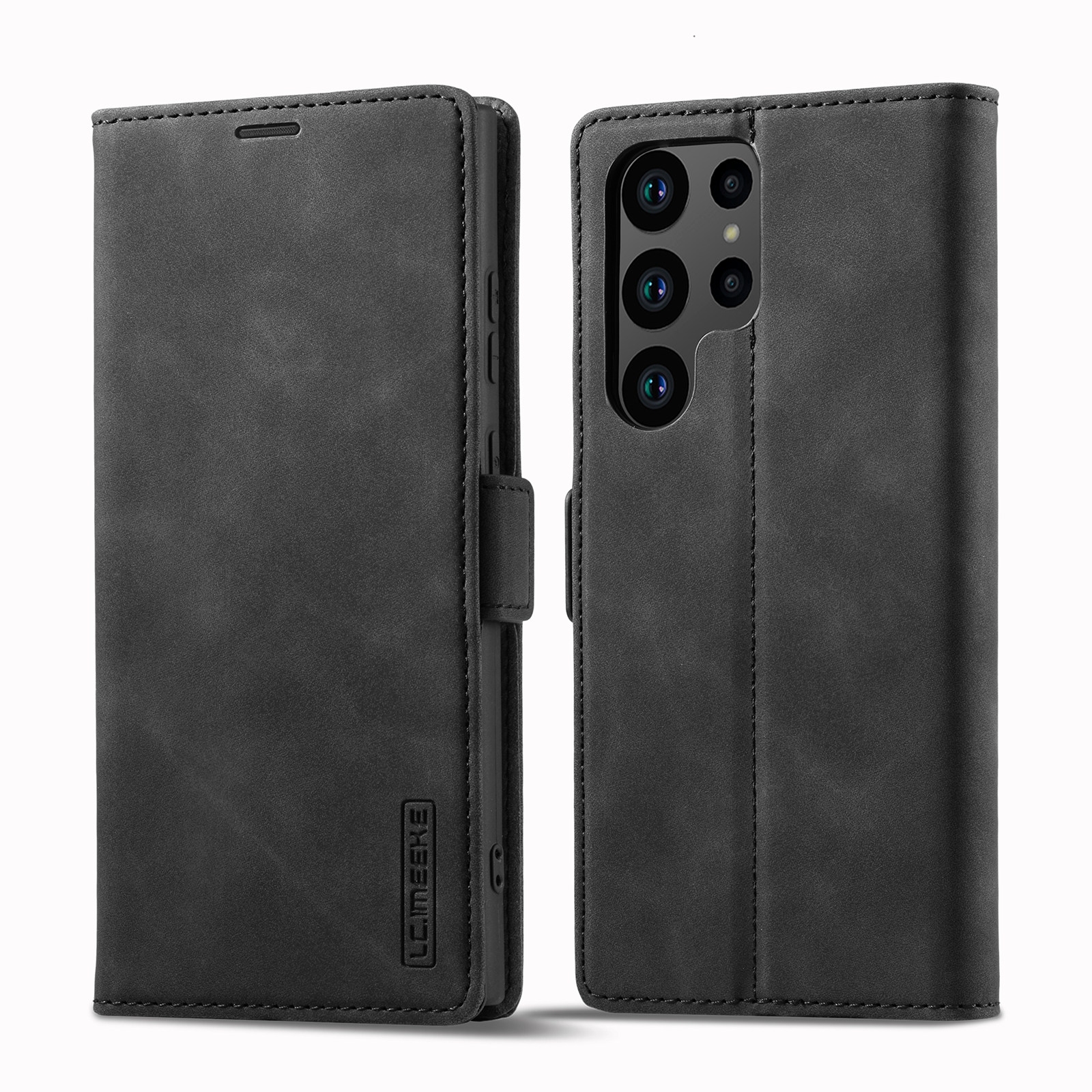 For Samsung Galaxy S23 Ultra 5G LC.IMEEKE Strong Magnetism Microfiber Leather Phone Case(Black) For Samsung Galaxy S23 Ultra 5G LC.IMEEKE Strong Magnetism Microfiber Leather Phone Case(Black)
