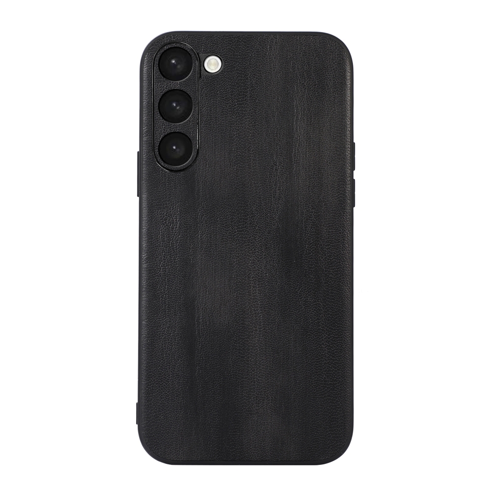 For Samsung Galaxy S23 5G Yellow Cow Texture PU Phone Case(Black) For Samsung Galaxy S23 5G Yellow Cow Texture PU Phone Case(Black)