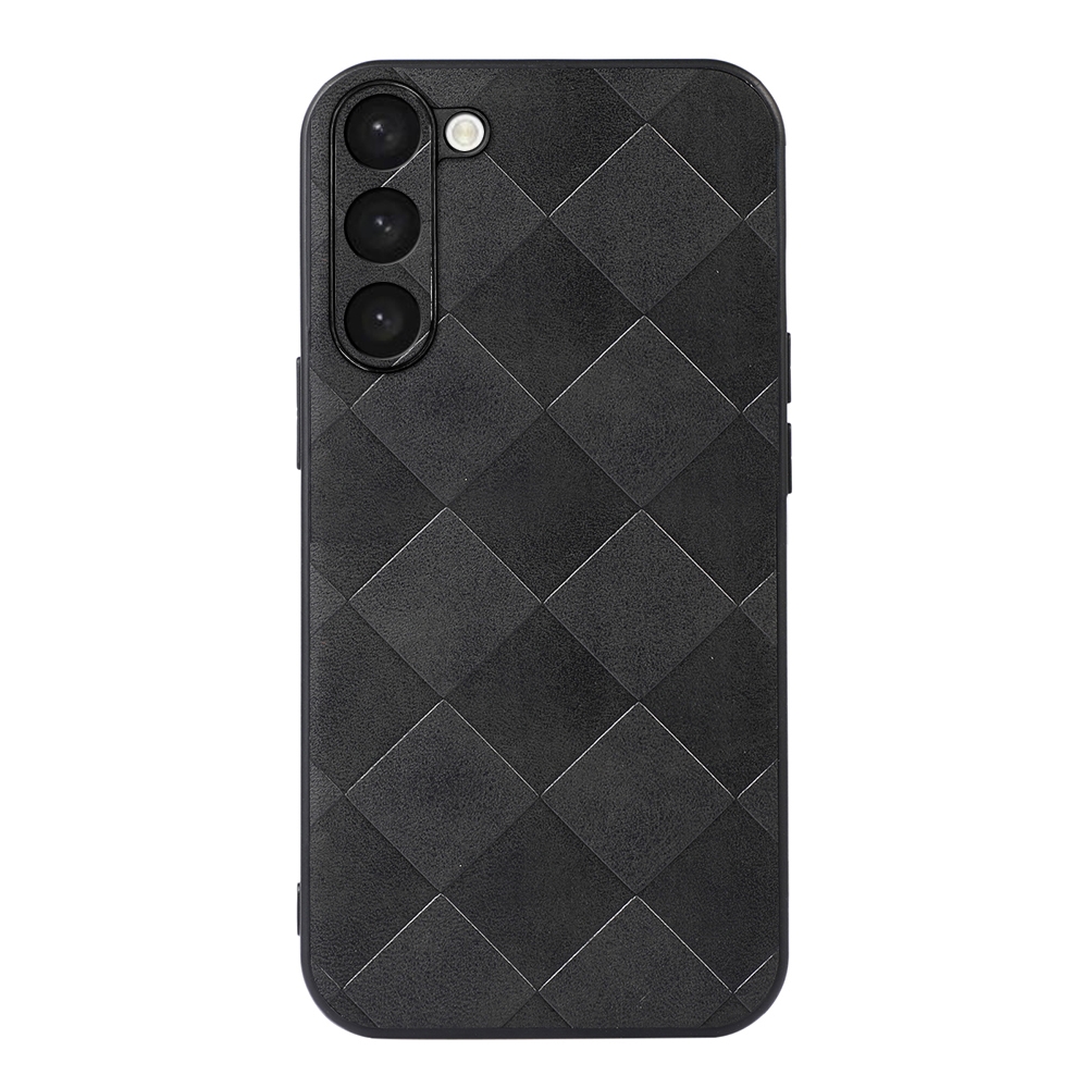 For Samsung Galaxy S23 5G Weave Plaid PU Phone Case(Black) For Samsung Galaxy S23 5G Weave Plaid PU Phone Case(Black)