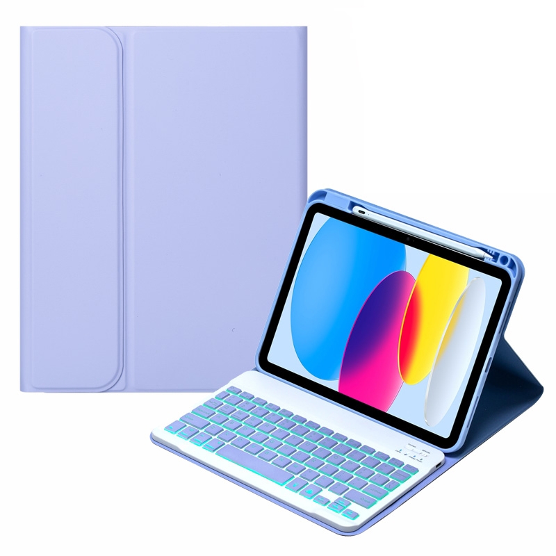 For iPad 10th Gen 10.9 2022 SA-10DS Backlight Bluetooth Keyboard Leather Tablet Case with Pen Slot(Light Purple) For iPad 10th Gen 10.9 2022 SA-10DS Backlight Bluetooth Keyboard Leather Tablet Case with Pen Slot(Light Purple)