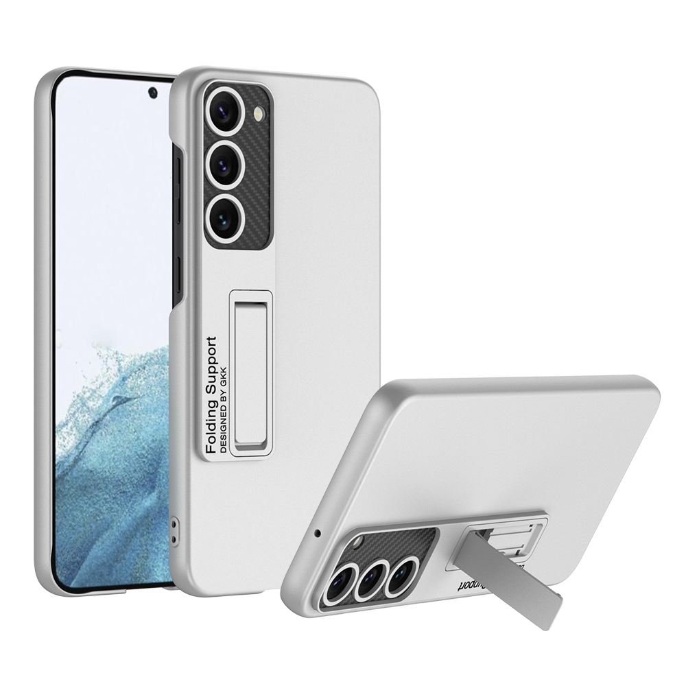 For Samsung Galaxy S23+ 5G GKK Ultra-thin Shockproof Phone Case with Holder(Silver) For Samsung Galaxy S23+ 5G GKK Ultra-thin Shockproof Phone Case with Holder(Silver)