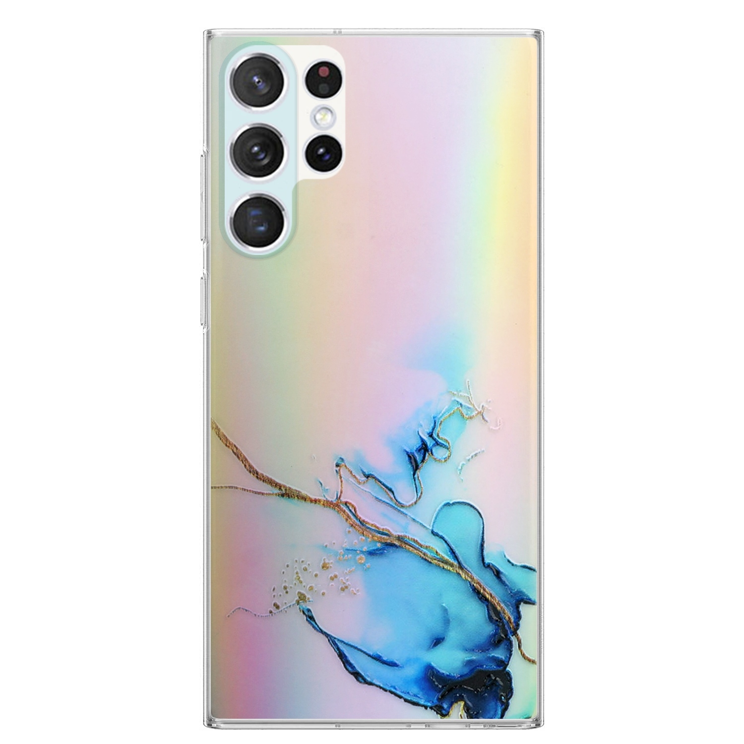 For Samsung Galaxy S23 Ultra 5G Laser Marble Pattern Clear TPU Protective Phone Case(Blue) For Samsung Galaxy S23 Ultra 5G Laser Marble Pattern Clear TPU Protective Phone Case(Blue)