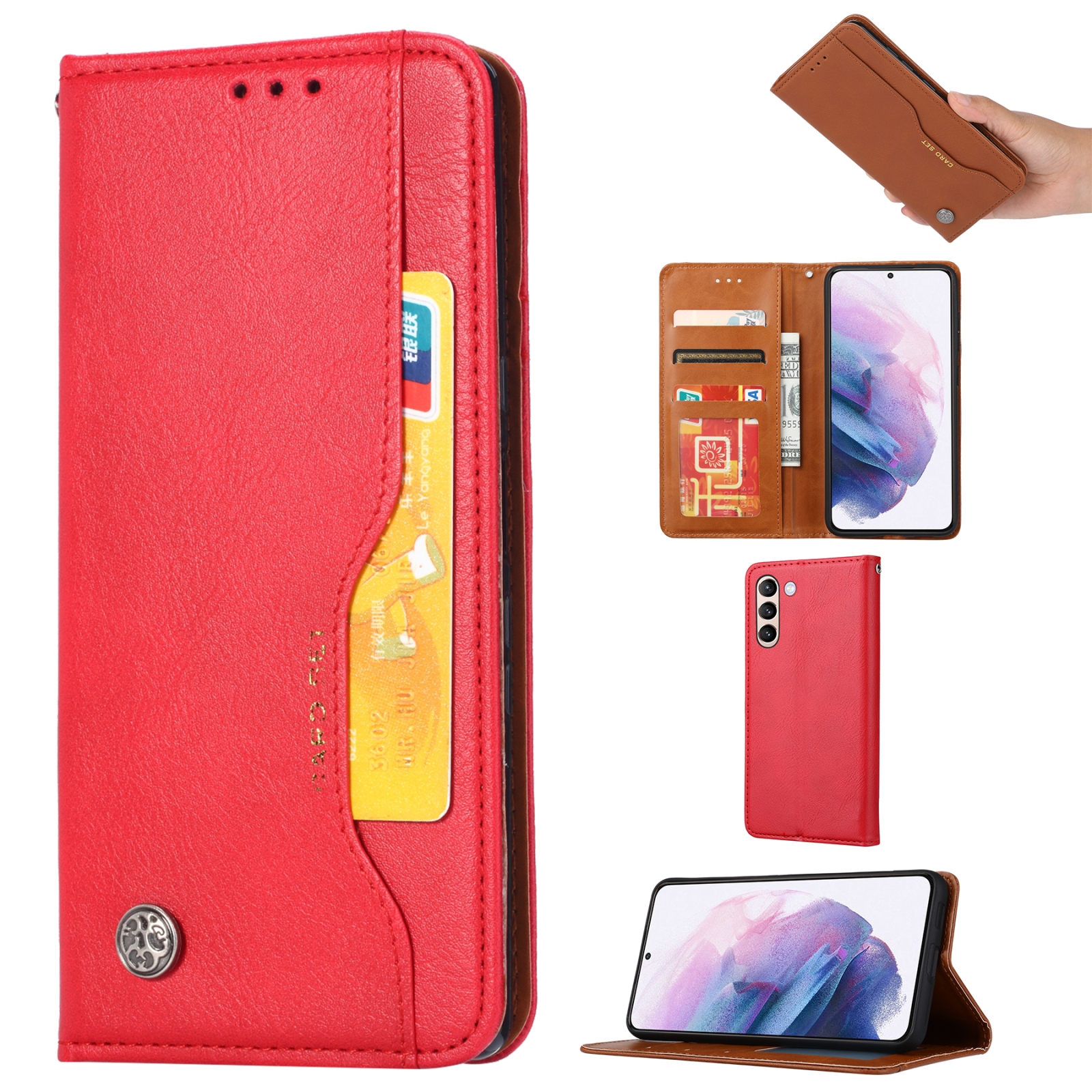 For Samsung Galaxy S23+ 5G Knead Skin Texture Horizontal Flip Leather Phone Case(Red) For Samsung Galaxy S23+ 5G Knead Skin Texture Horizontal Flip Leather Phone Case(Red)