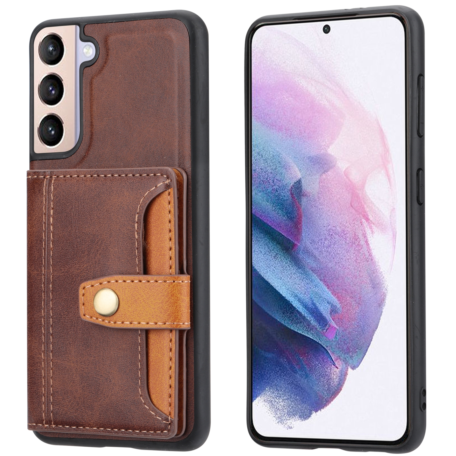 For Samsung Galaxy S23+ 5G Calfskin Color Matching TPU + PU Phone Case(Brown) For Samsung Galaxy S23+ 5G Calfskin Color Matching TPU + PU Phone Case(Brown)