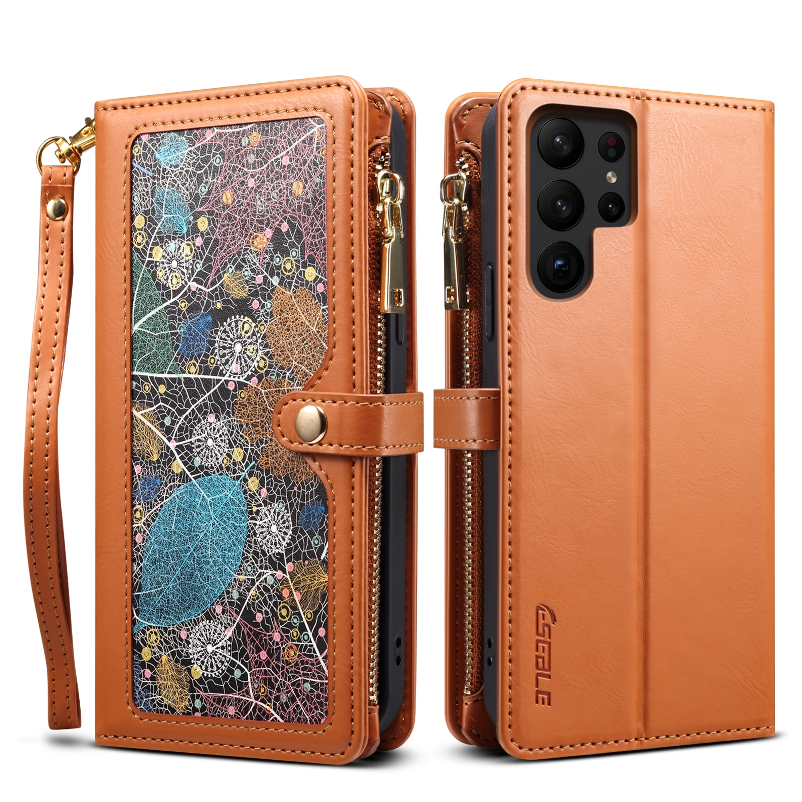 For Samsung Galaxy S23 Ultra 5G ESEBLE Star Series Lanyard Zipper Wallet RFID Leather Case(Brown) For Samsung Galaxy S23 Ultra 5G ESEBLE Star Series Lanyard Zipper Wallet RFID Leather Case(Brown)