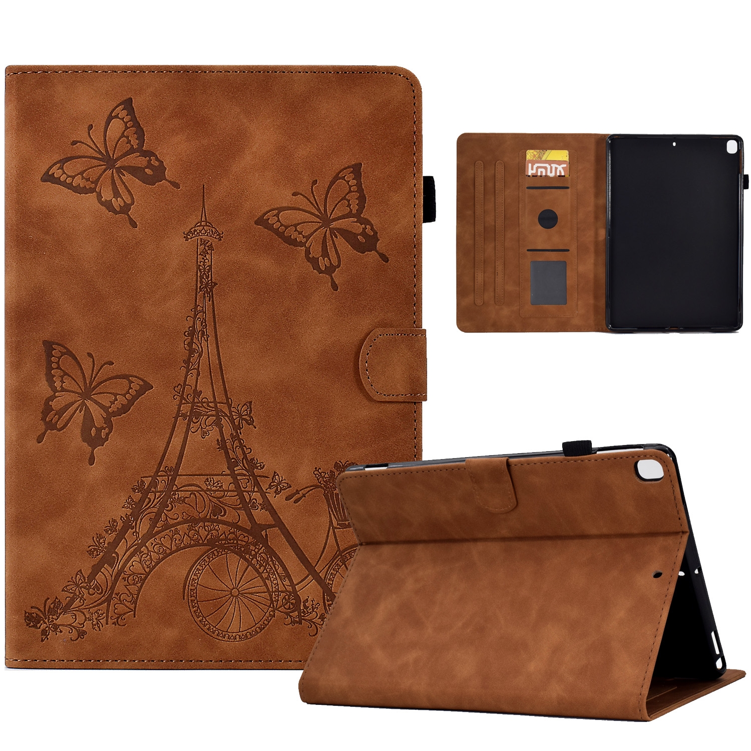 For iPad 10.2 2021/2020/2019 / 10.5 2019/2017 Tower Embossed Leather Smart Tablet Case(Brown) For iPad 10.2 2021/2020/2019 / 10.5 2019/2017 Tower Embossed Leather Smart Tablet Case(Brown)