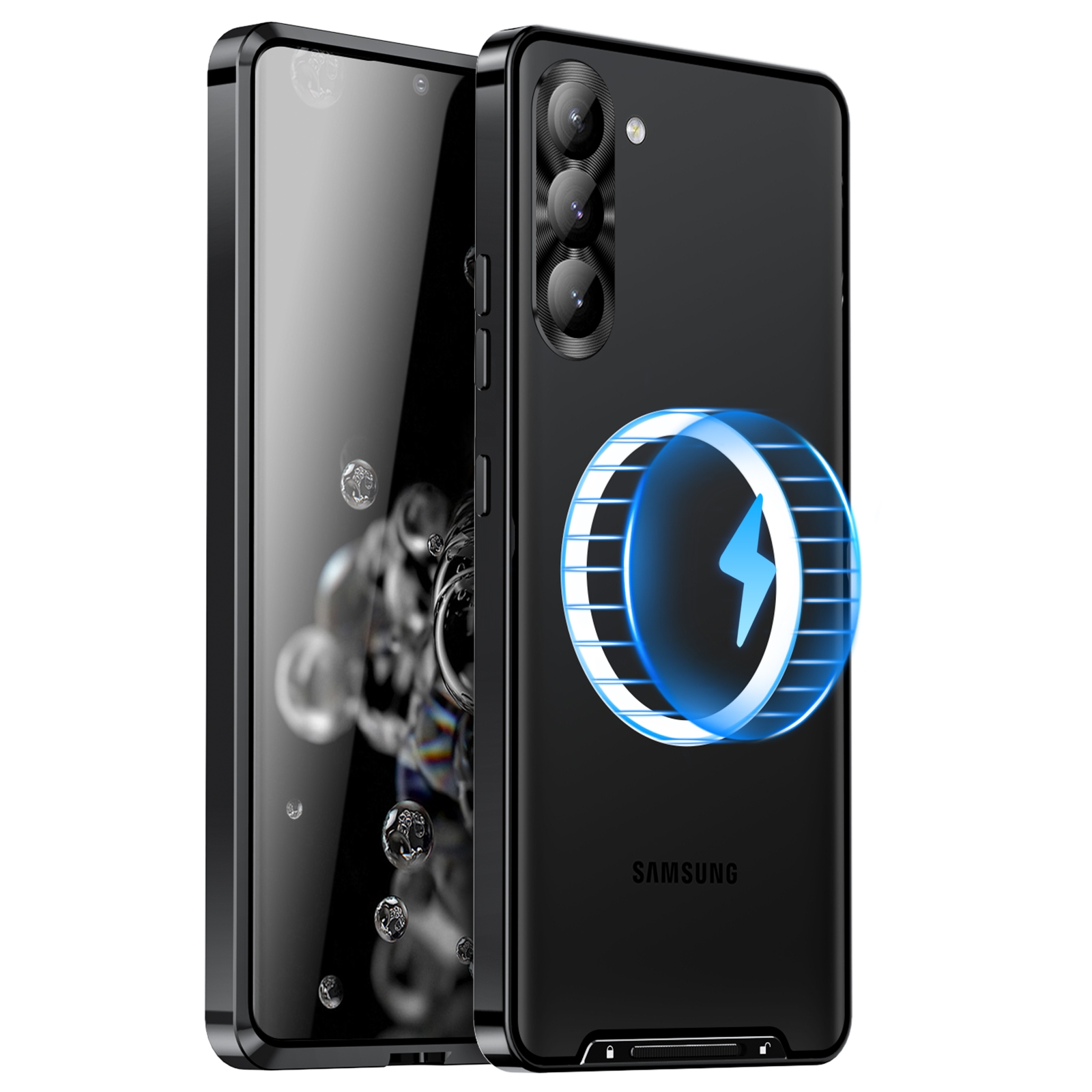 For Samsung Galaxy S23+ 5G MagSafe Magnetic Frosted Metal Phone Case(Black) For Samsung Galaxy S23+ 5G MagSafe Magnetic Frosted Metal Phone Case(Black)