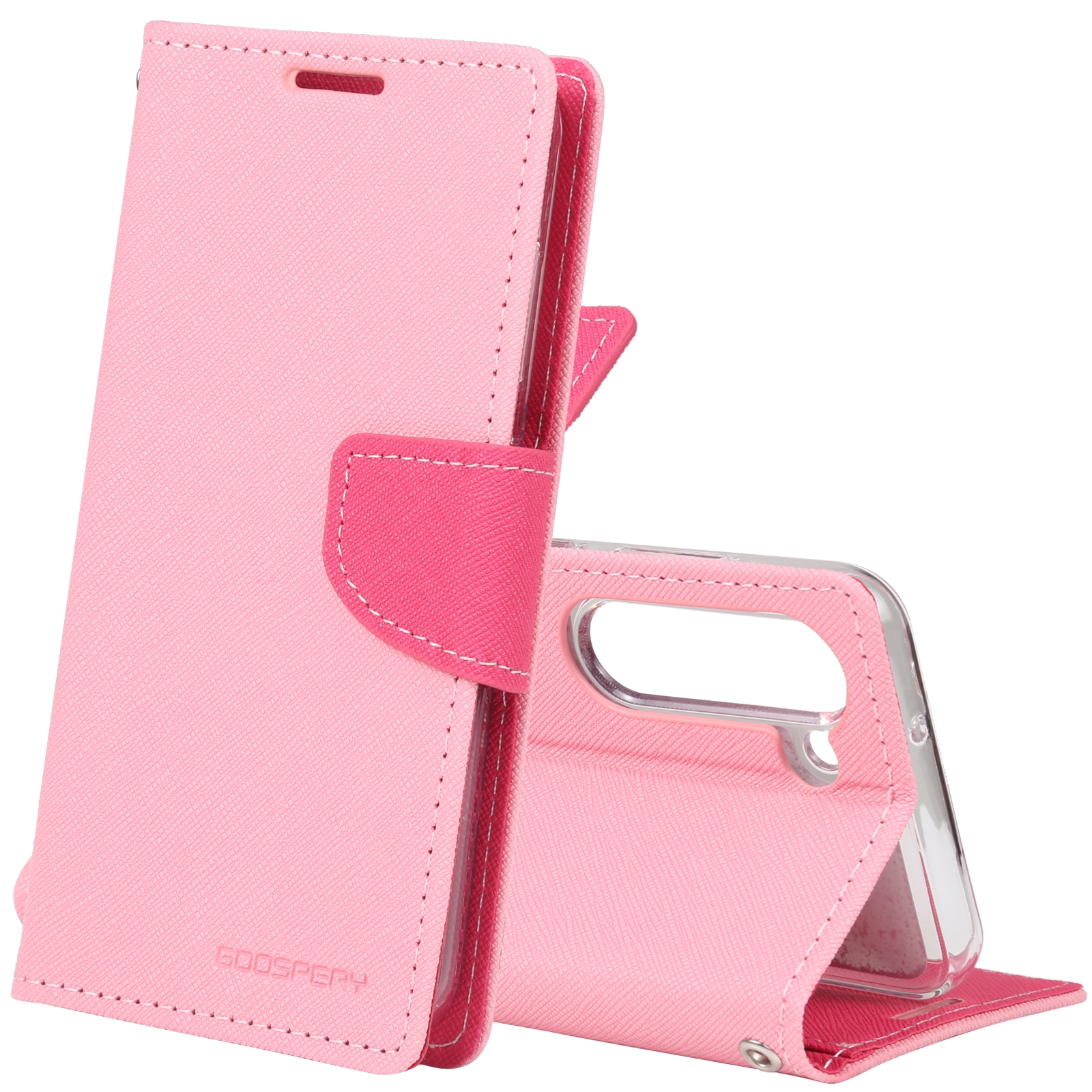 For Samsung Galaxy S23 5G GOOSPERY FANCY DIARY Cross Texture Leather Phone Case(Pink) For Samsung Galaxy S23 5G GOOSPERY FANCY DIARY Cross Texture Leather Phone Case(Pink)