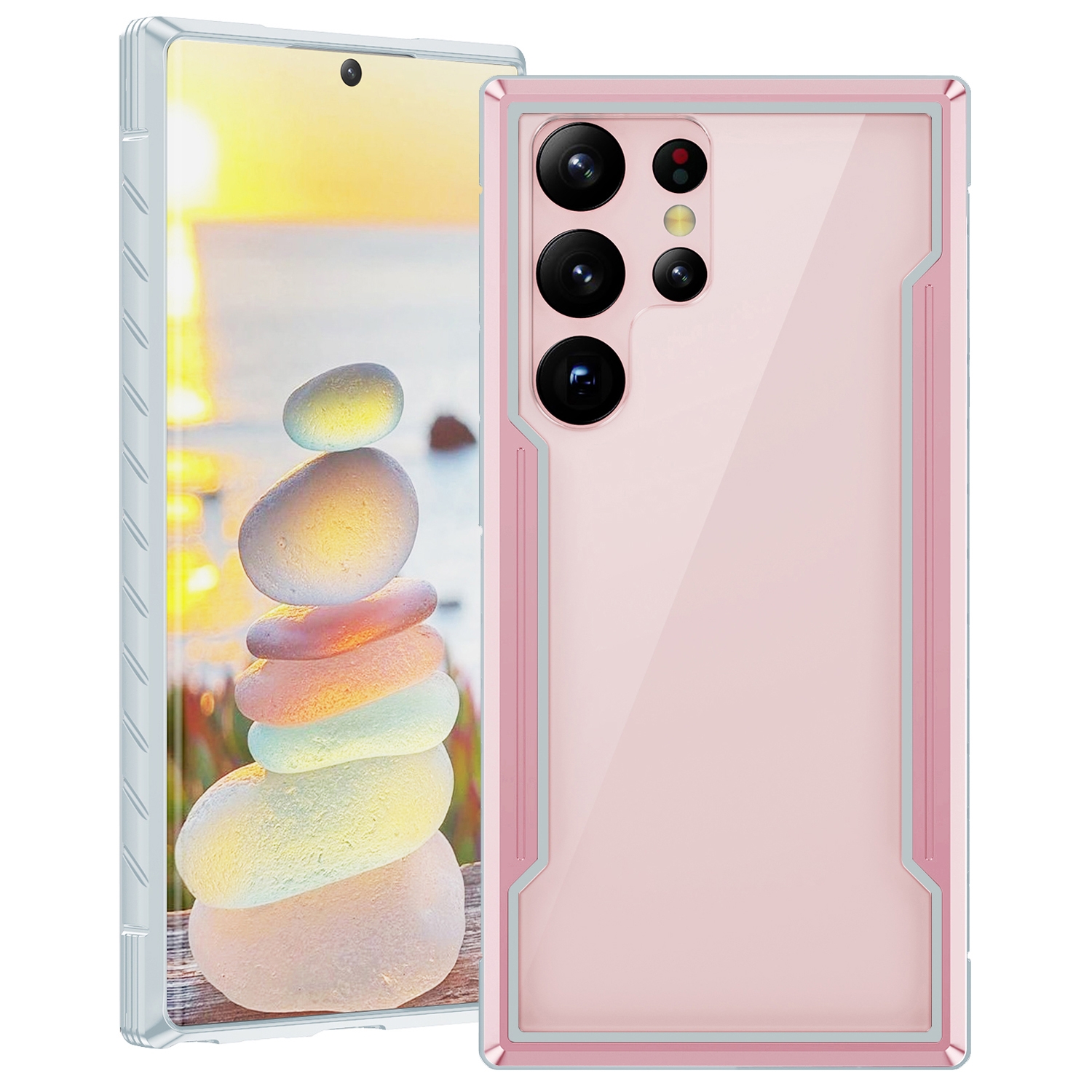 For Samsung Galaxy S22 Ultra 5G iPAKY Thunder Series Aluminum Frame + TPU Bumper + Clear PC Shockproof Phone Case(Rose Gold) For Samsung Galaxy S22 Ultra 5G iPAKY Thunder Series Aluminum Frame + TPU Bumper + Clear PC Shockproof Phone Case(Rose Gold)