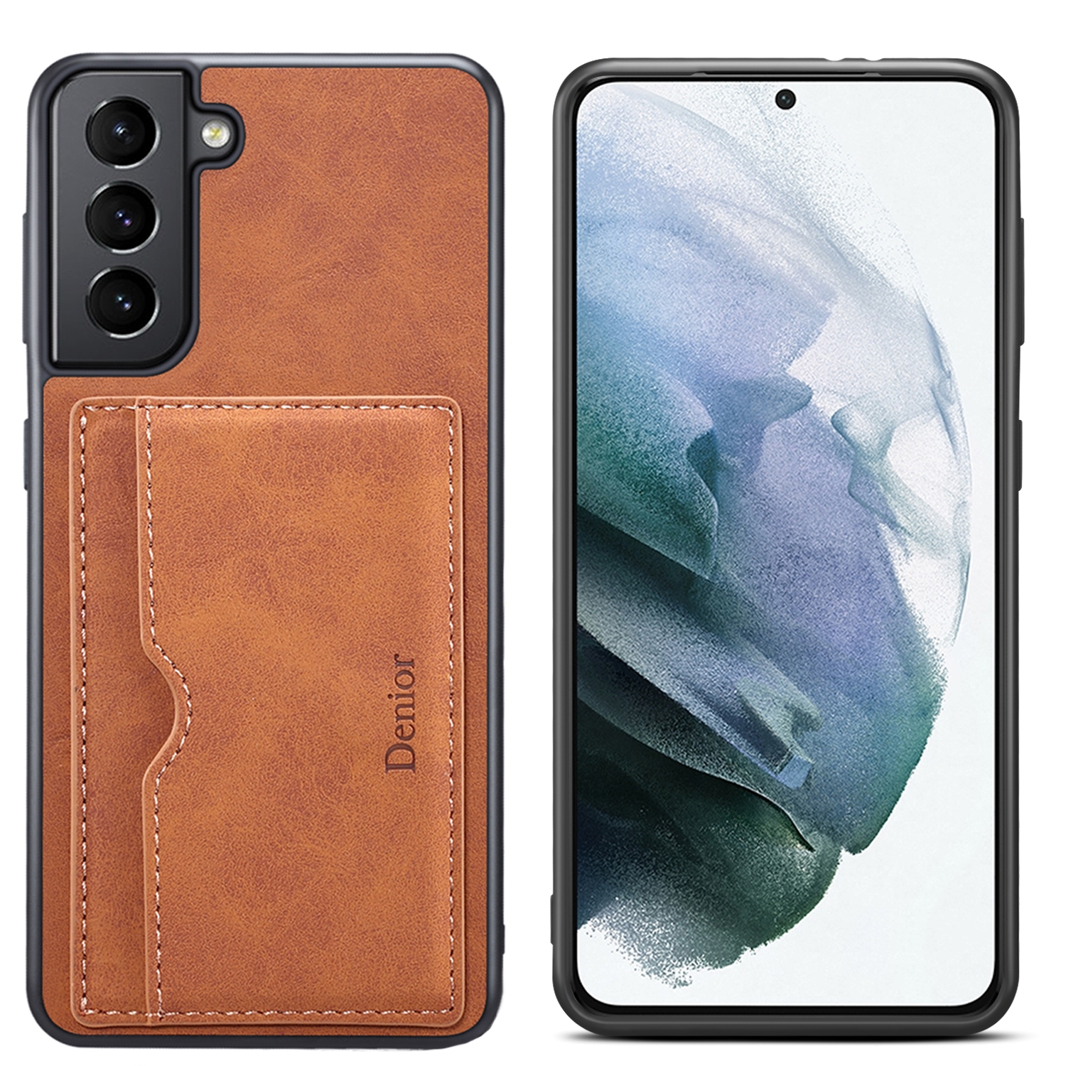 For Samsung Galaxy S23+ 5G Denior PU Single Card Slot Holder Phone Case(Brown) For Samsung Galaxy S23+ 5G Denior PU Single Card Slot Holder Phone Case(Brown)