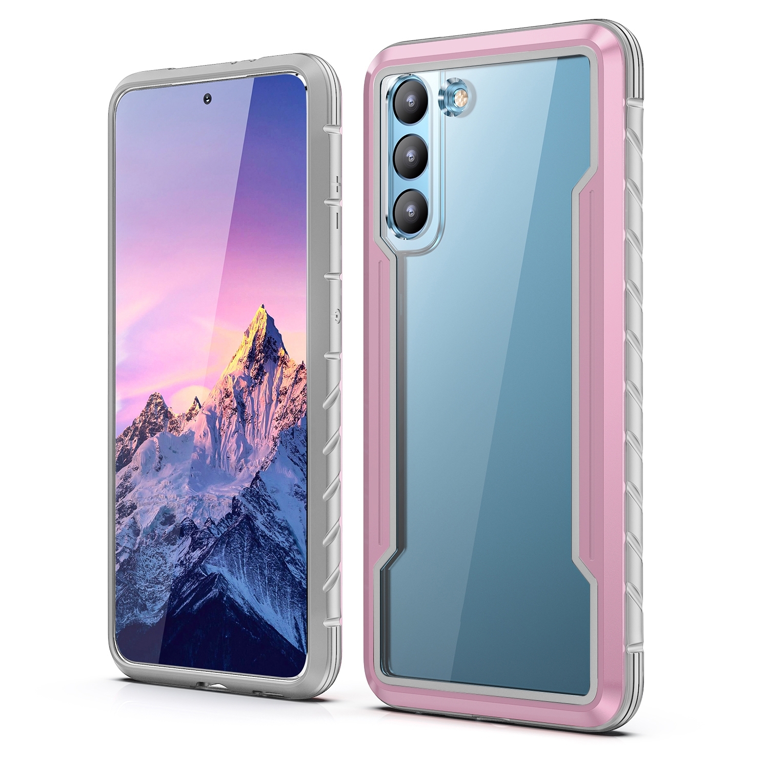 For Samsung Galaxy S22 5G iPAKY Thunder Series Aluminum Frame + TPU Bumper + Clear PC Shockproof Phone Case(Rose Gold) For Samsung Galaxy S22 5G iPAKY Thunder Series Aluminum Frame + TPU Bumper + Clear PC Shockproof Phone Case(Rose Gold)