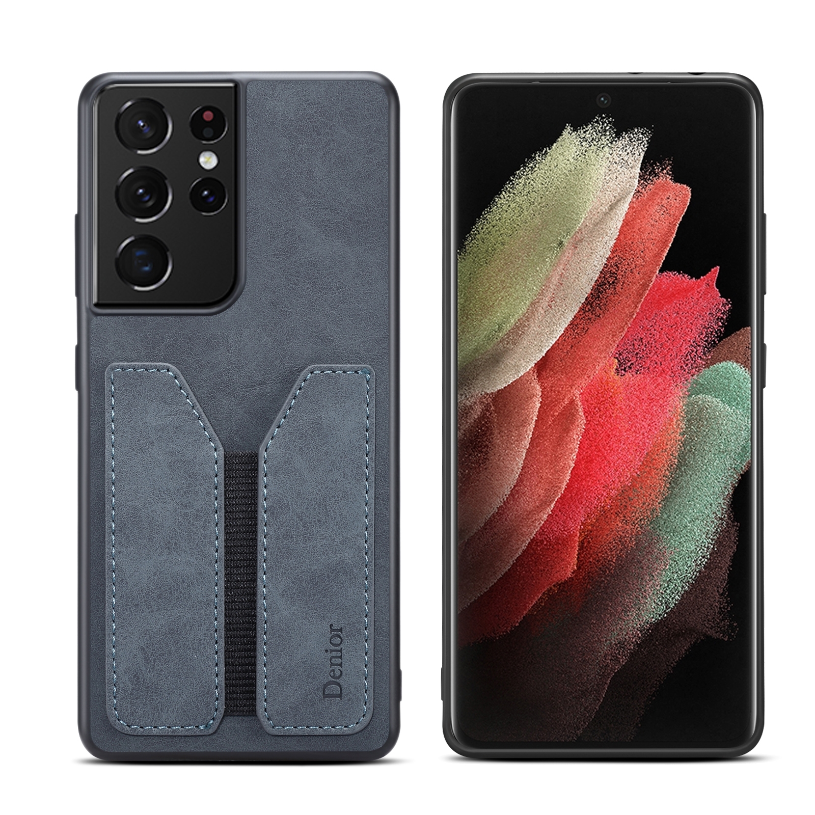 For Samsung Galaxy S23 Ultra 5G Denior DV Elastic Card PU Back Cover Phone Case(Grey) For Samsung Galaxy S23 Ultra 5G Denior DV Elastic Card PU Back Cover Phone Case(Grey)