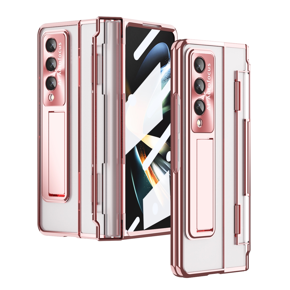 For Samsung Galaxy Z Fold4 Phantom Series Integrated Folding Phone Case(Rose Gold)