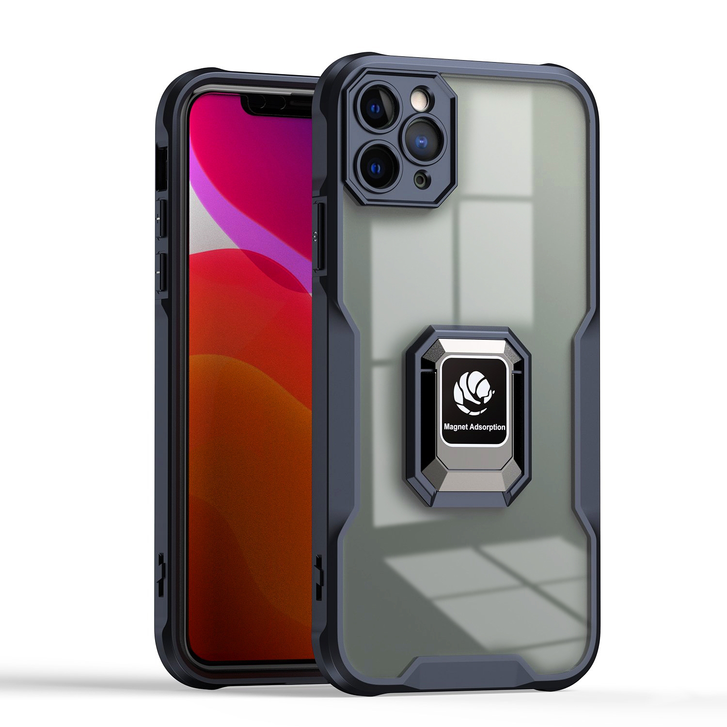 For iPhone 11 Pro Armor Shockproof Magnetic Ring Phone Case(Black) For iPhone 11 Pro Armor Shockproof Magnetic Ring Phone Case(Black)