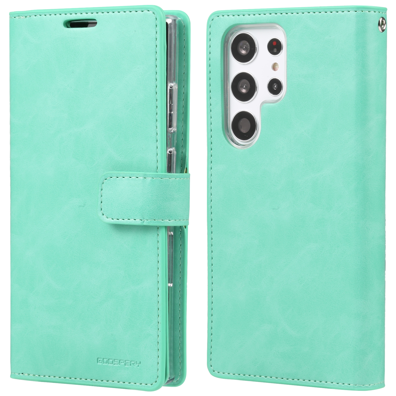 For Samsung Galaxy S23 Ultra 5G GOOSPERY MANSOOR DIARY 9 Card Slots Leather Phone Case(Mint Green) For Samsung Galaxy S23 Ultra 5G GOOSPERY MANSOOR DIARY 9 Card Slots Leather Phone Case(Mint Green)