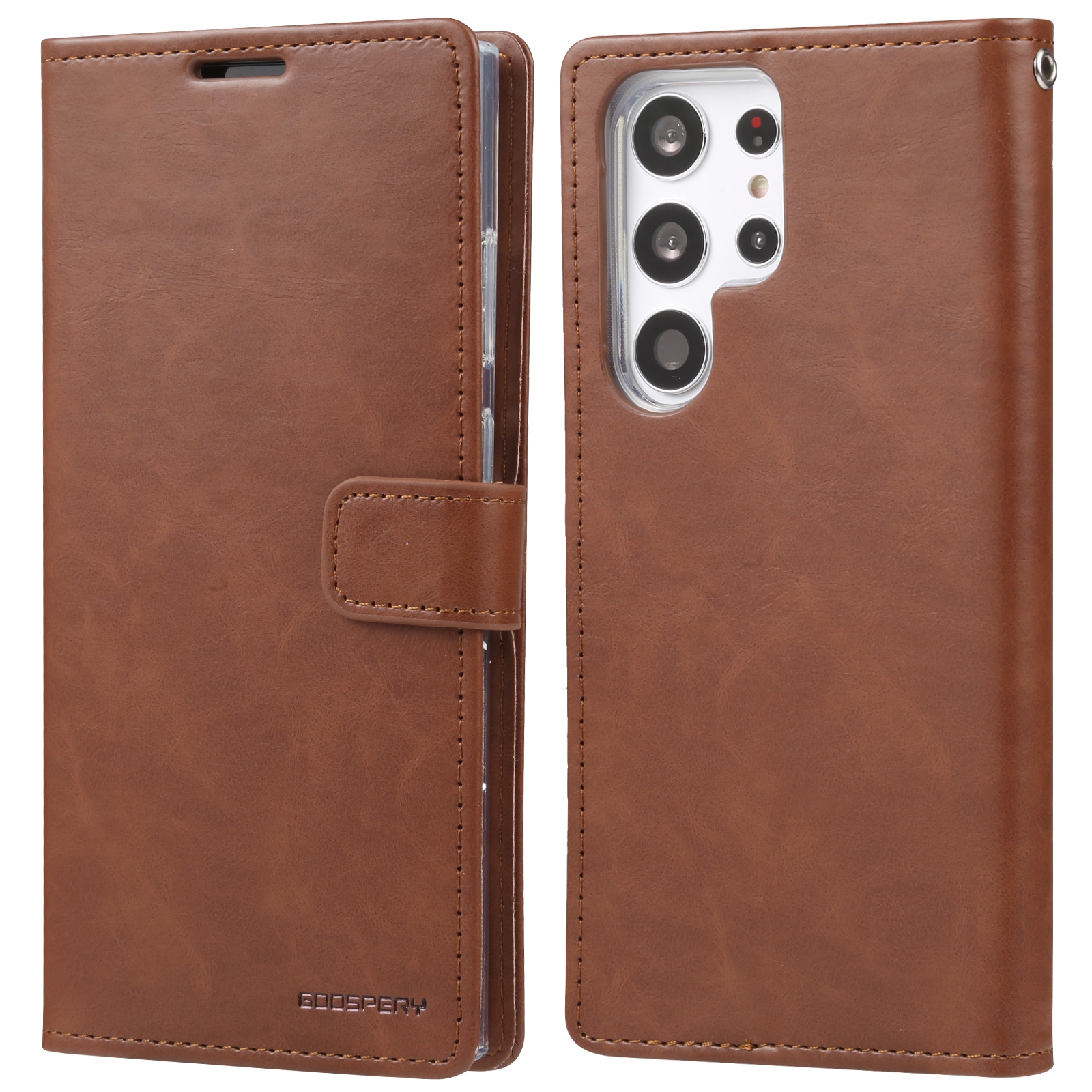 For Samsung Galaxy S23 Ultra 5G GOOSPERY BLUE MOON Crazy Horse Texture Leather Phone Case(Brown) For Samsung Galaxy S23 Ultra 5G GOOSPERY BLUE MOON Crazy Horse Texture Leather Phone Case(Brown)