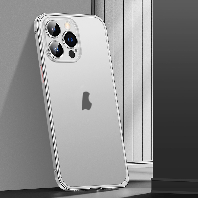 For iPhone 12 Spring Buckle Metal Frosted Phone Case(Silver) For iPhone 12 Spring Buckle Metal Frosted Phone Case(Silver)