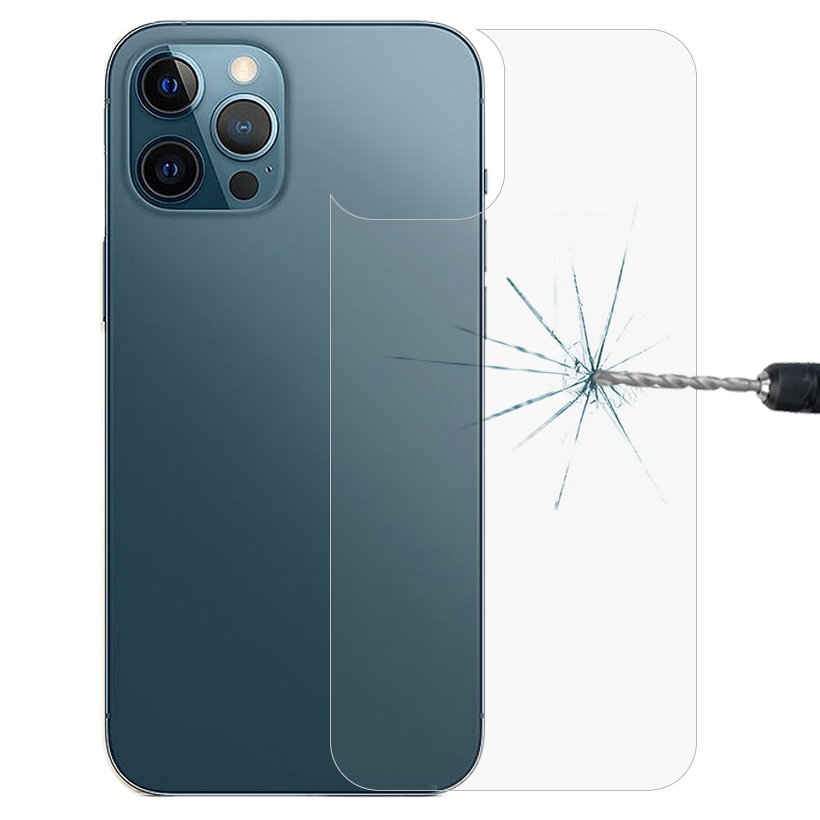 For iPhone 12 Pro Max 9H 2.5D Half-screen Transparent Back Tempered Glass Film For iPhone 12 Pro Max 9H 2.5D Half-screen Transparent Back Tempered Glass Film