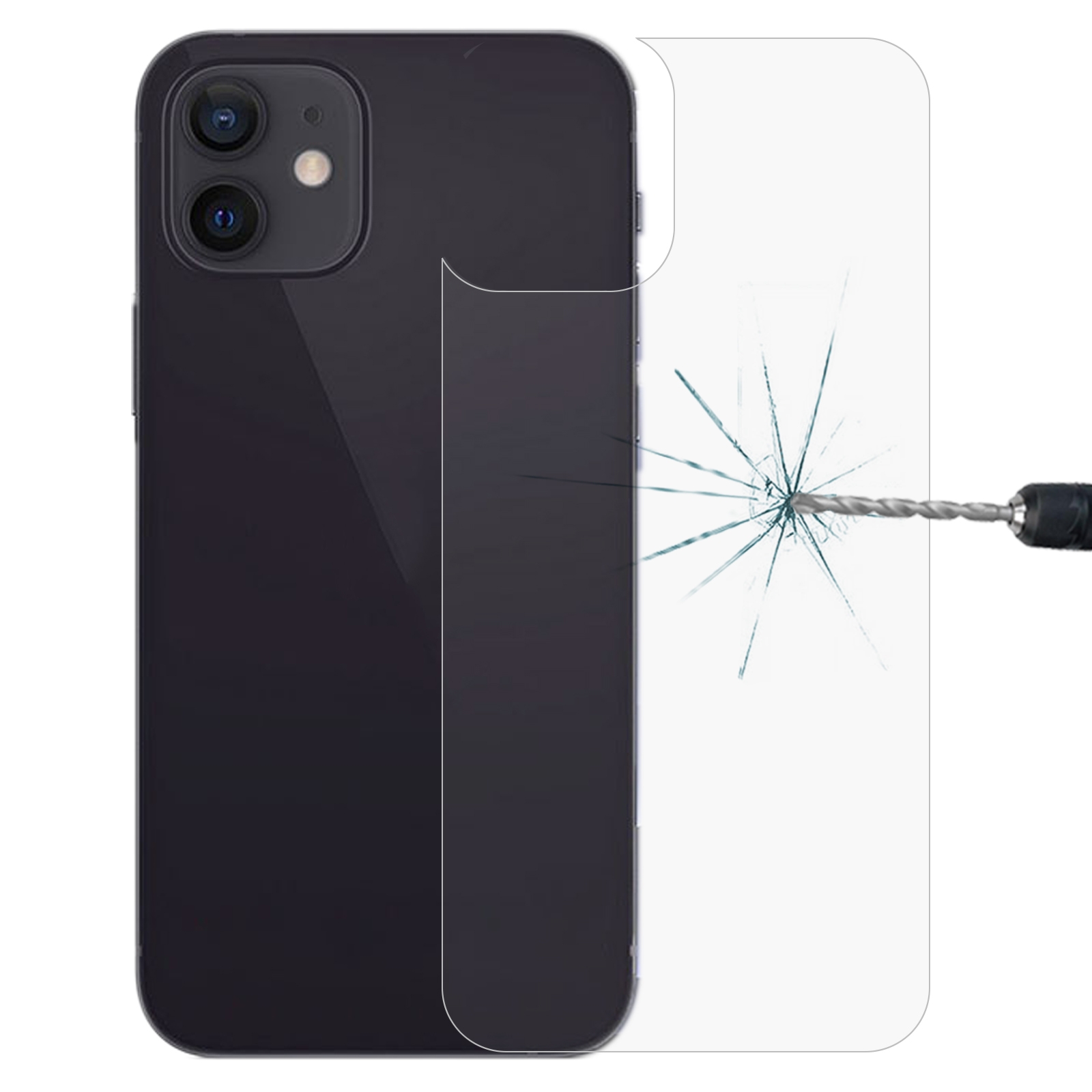 For iPhone 12 / 12 Pro 9H 2.5D Half-screen Transparent Back Tempered Glass Film For iPhone 12 / 12 Pro 9H 2.5D Half-screen Transparent Back Tempered Glass Film