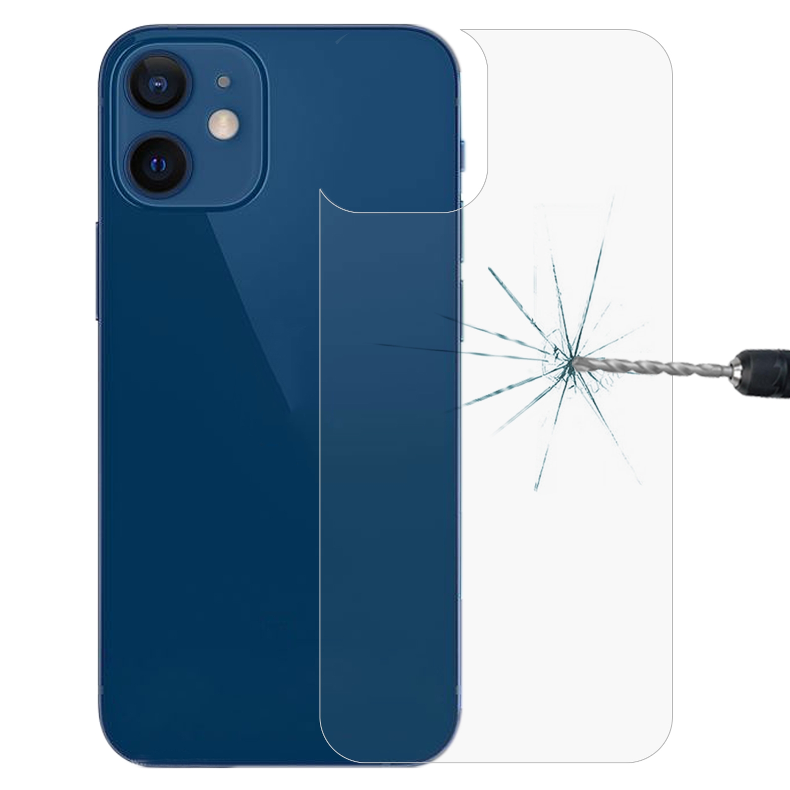 For iPhone 12 mini 9H 2.5D Half-screen Transparent Back Tempered Glass Film For iPhone 12 mini 9H 2.5D Half-screen Transparent Back Tempered Glass Film