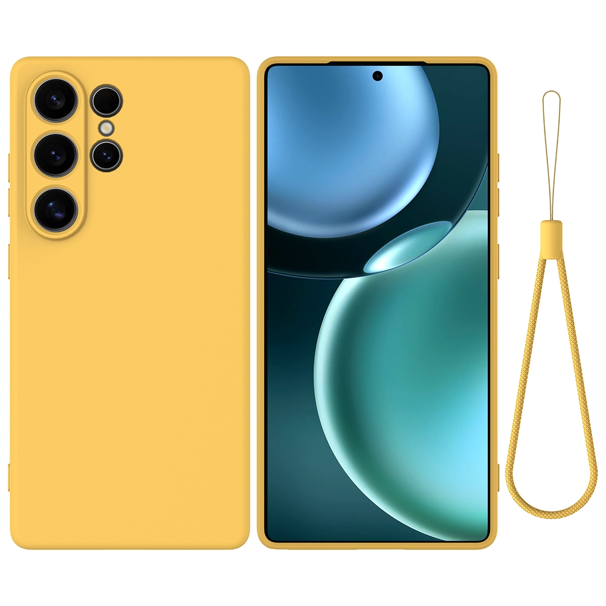 For Samsung Galaxy S25 Ultra Color Liquid Silicone Phone Case(Yellow) For Samsung Galaxy S25 Ultra Color Liquid Silicone Phone Case(Yellow)
