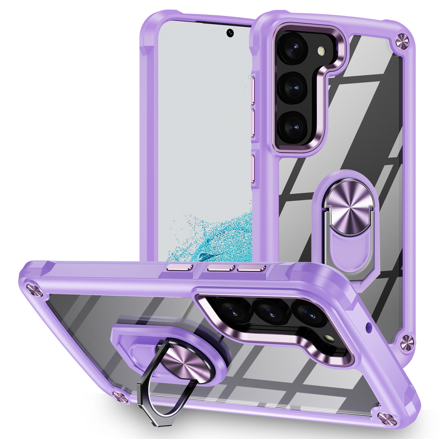 For Samsung Galaxy S23+ 5G TPU + PC Lens Protection Phone Case with Ring Holder(Purple) For Samsung Galaxy S23+ 5G TPU + PC Lens Protection Phone Case with Ring Holder(Purple)