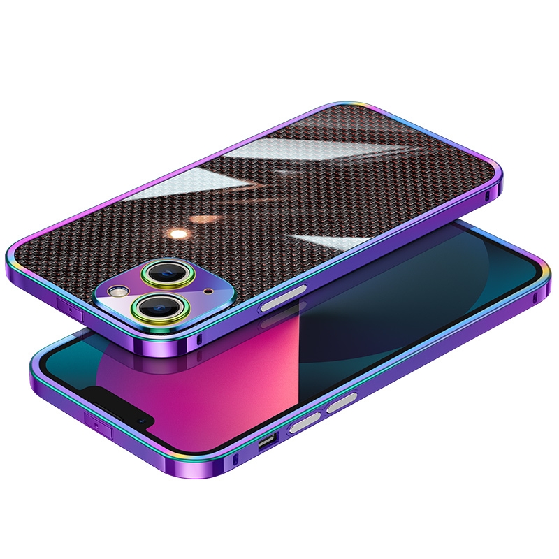 For iPhone 14 Plus Carbon Brazed Stainless Steel Ultra Thin Protective Phone Case(Colorful) For iPhone 14 Plus Carbon Brazed Stainless Steel Ultra Thin Protective Phone Case(Colorful)