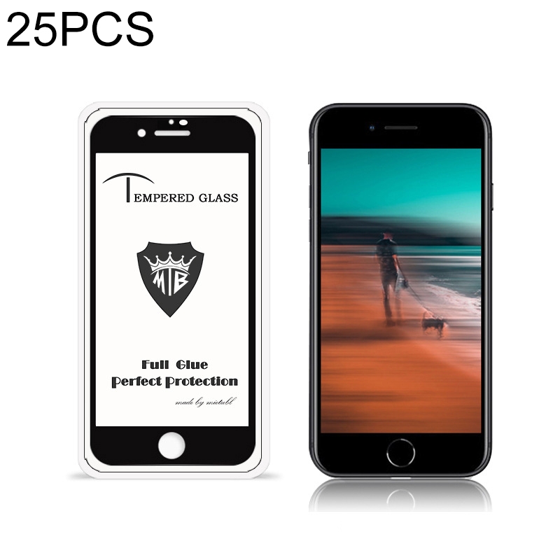 For iPhone SE 2020 25pcs MIETUBL 9H Full Glue Full Screen Tempered Glass Film