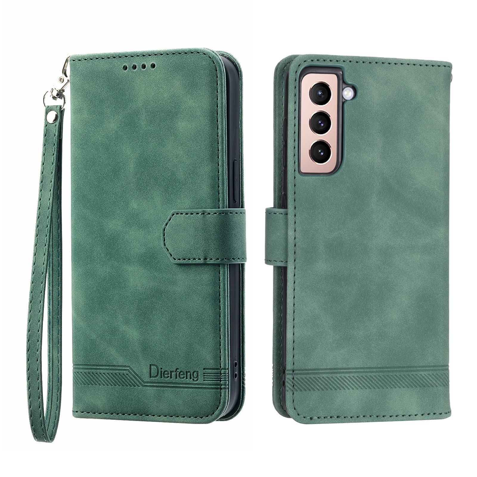 For Samsung Galaxy S21+ 5G Dierfeng Dream Line TPU + PU Leather Phone Case(Green) For Samsung Galaxy S21+ 5G Dierfeng Dream Line TPU + PU Leather Phone Case(Green)