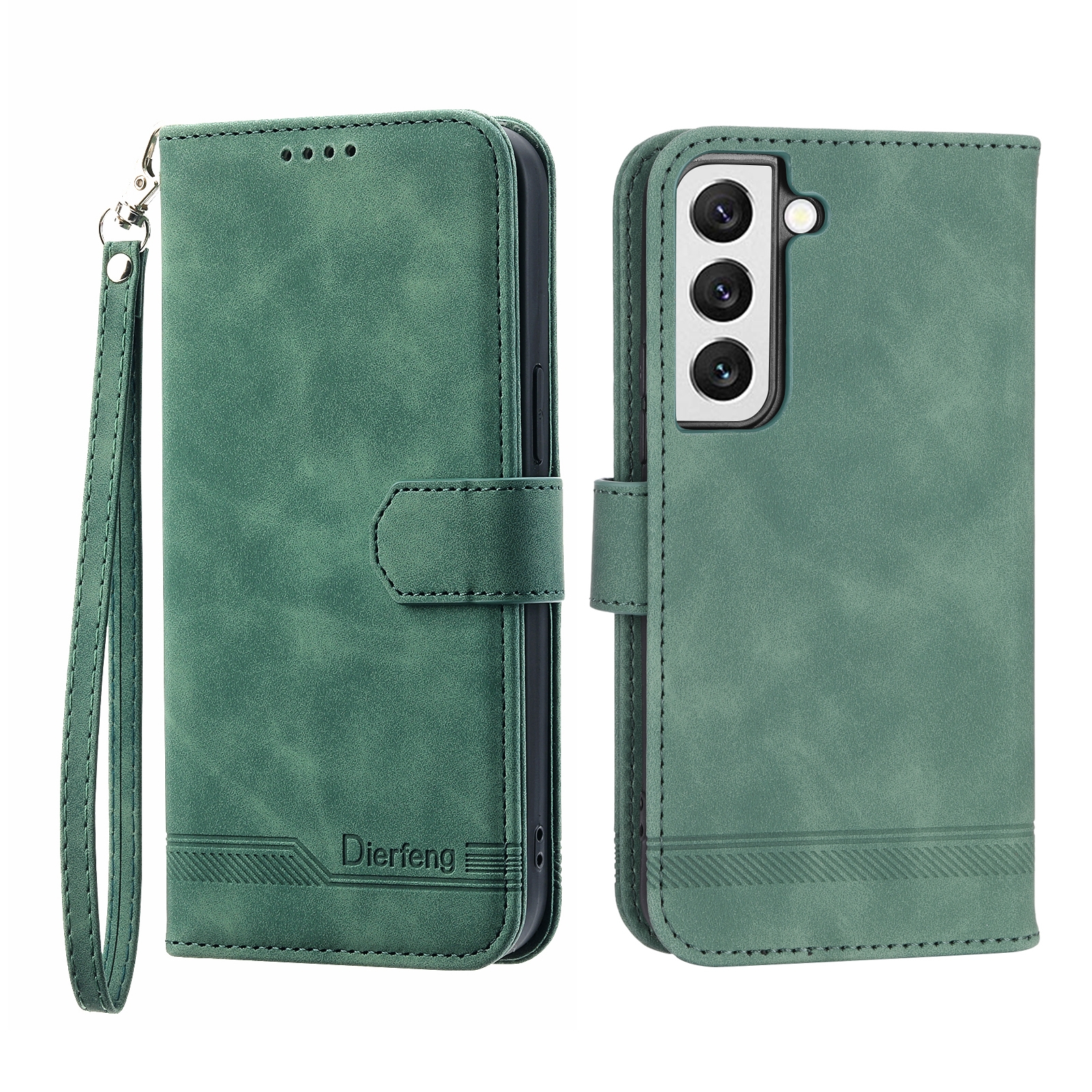 For Samsung Galaxy S22 5G Dierfeng Dream Line TPU + PU Leather Phone Case(Green) For Samsung Galaxy S22 5G Dierfeng Dream Line TPU + PU Leather Phone Case(Green)
